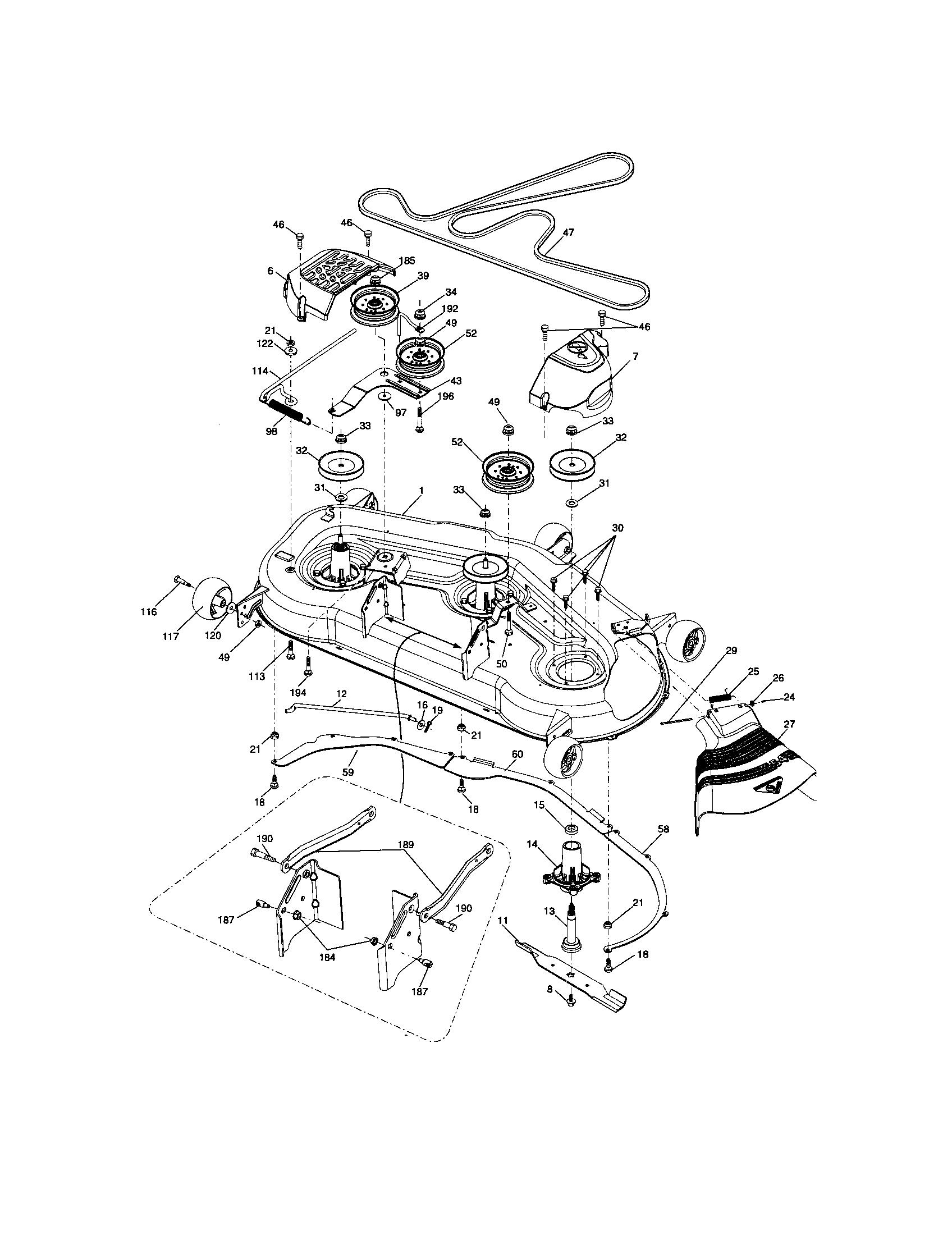 Craftsman 917287450 mower deck diagram