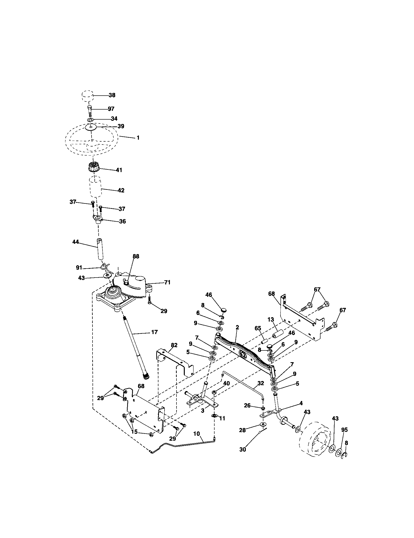 Craftsman 917288070 steering diagram