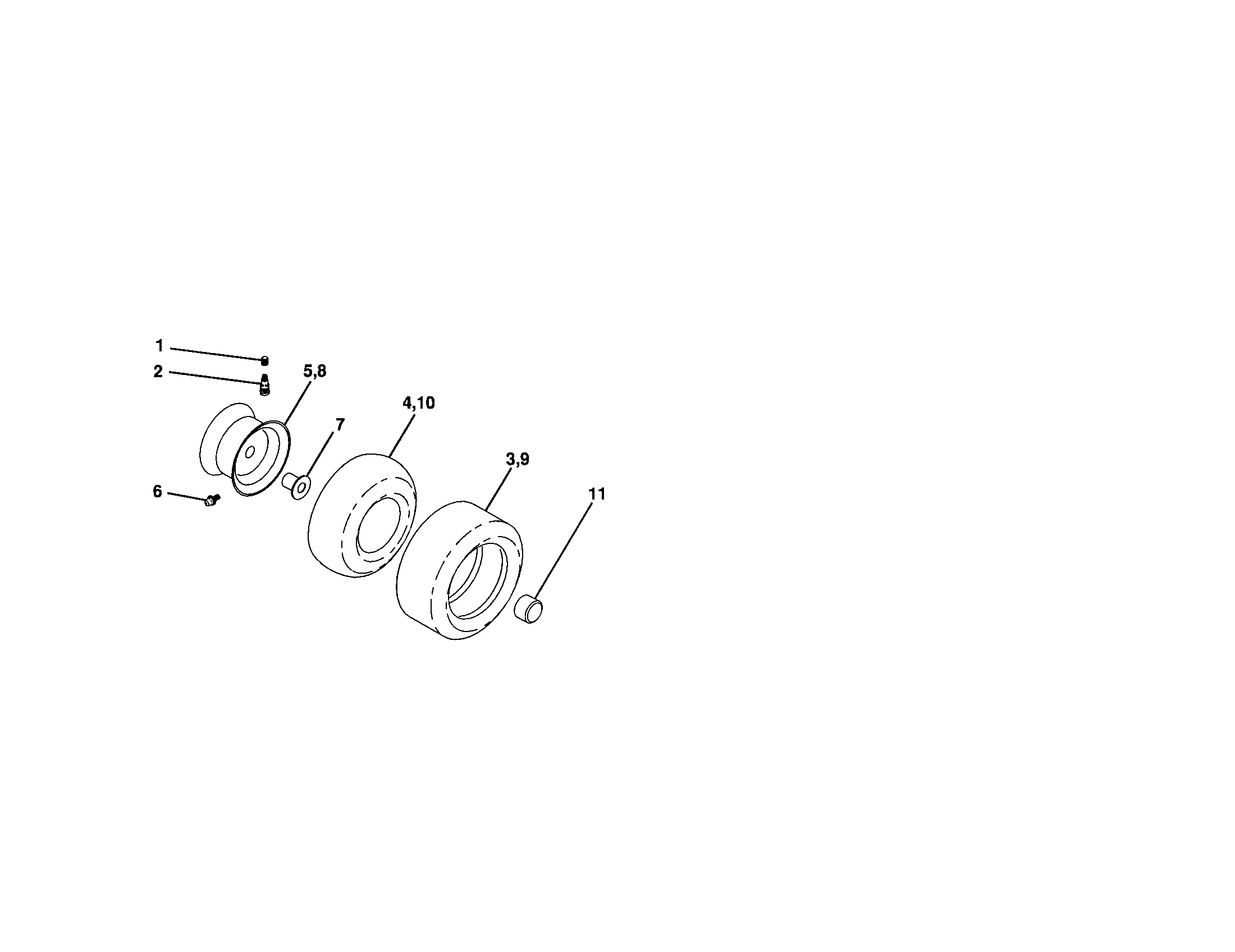 Craftsman 917288070 wheels and tires diagram