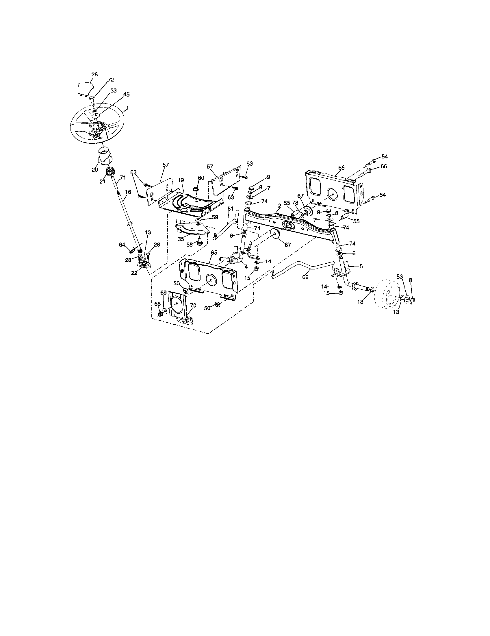 Craftsman 917288121 steering diagram