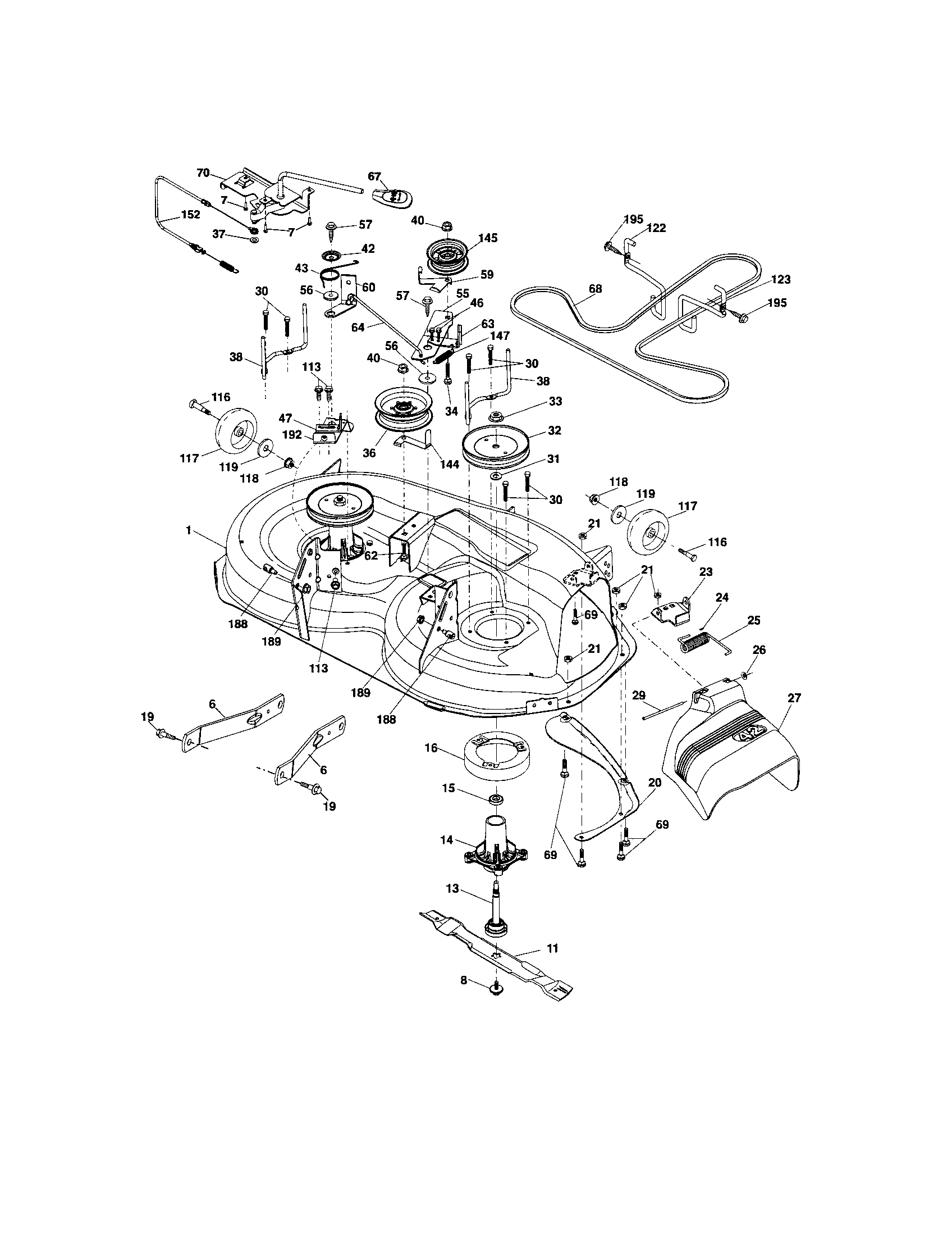 Craftsman 917288121 mower deck diagram
