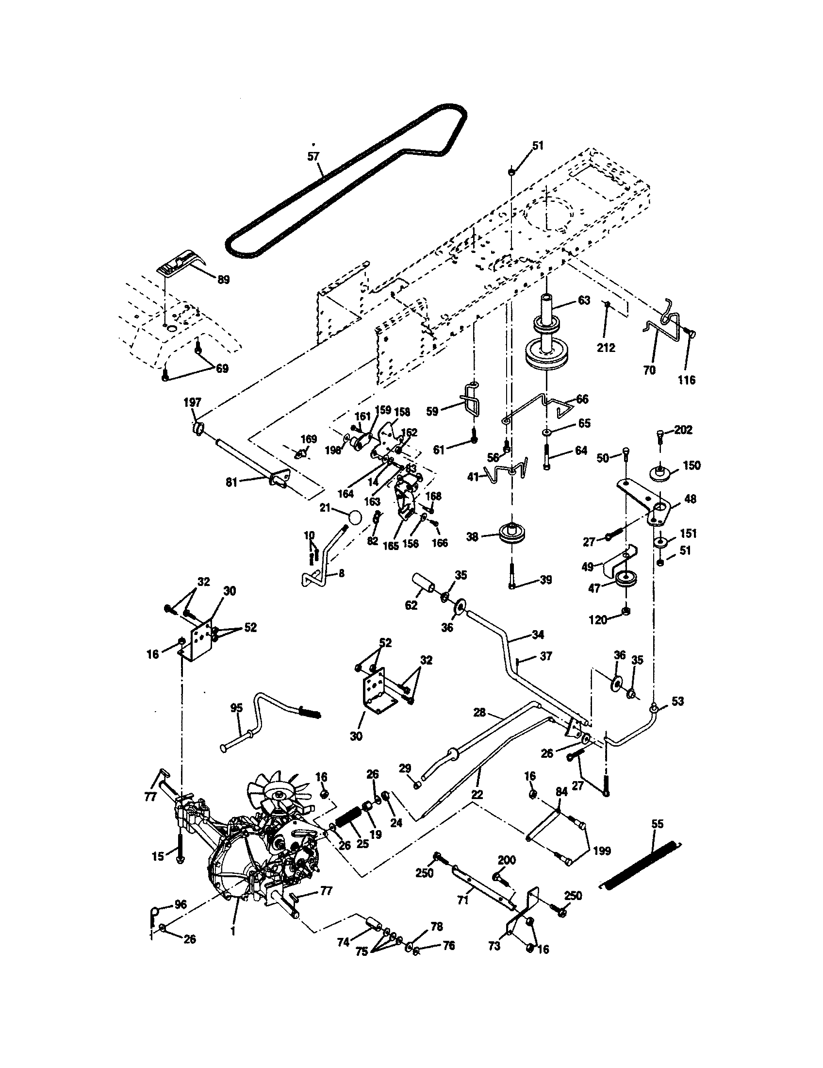 Poulan PPR20H42STC drive diagram