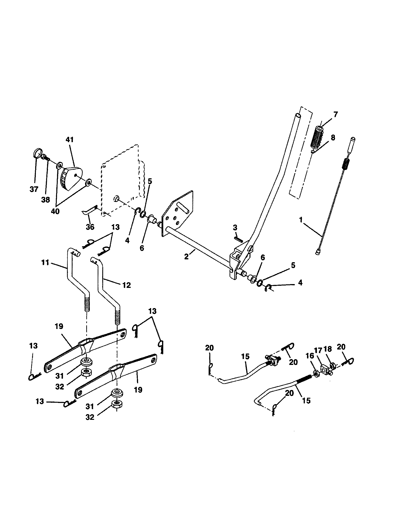 Poulan PPR20H42STC mower lift diagram