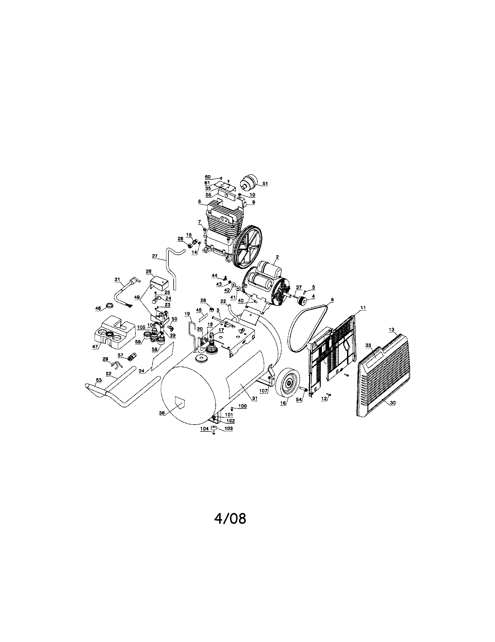 Craftsman 919195412 air compressor diagram