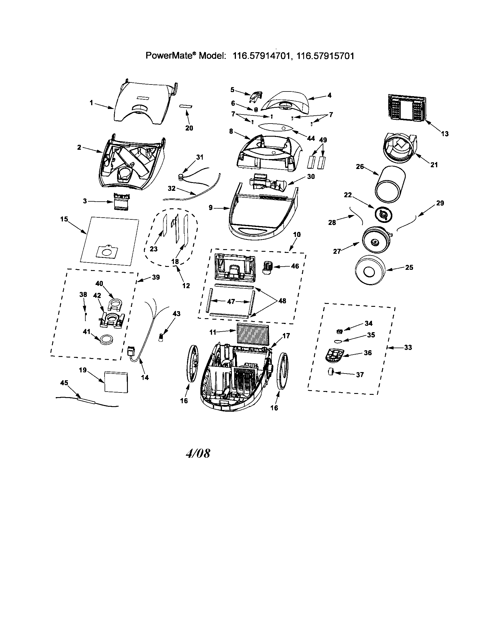 Kenmore 11627914701 canister diagram
