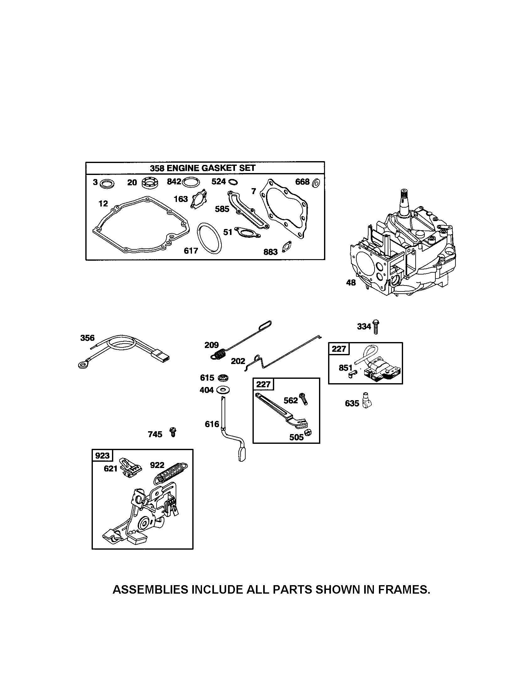 Craftsman 917371830 short block/brake diagram
