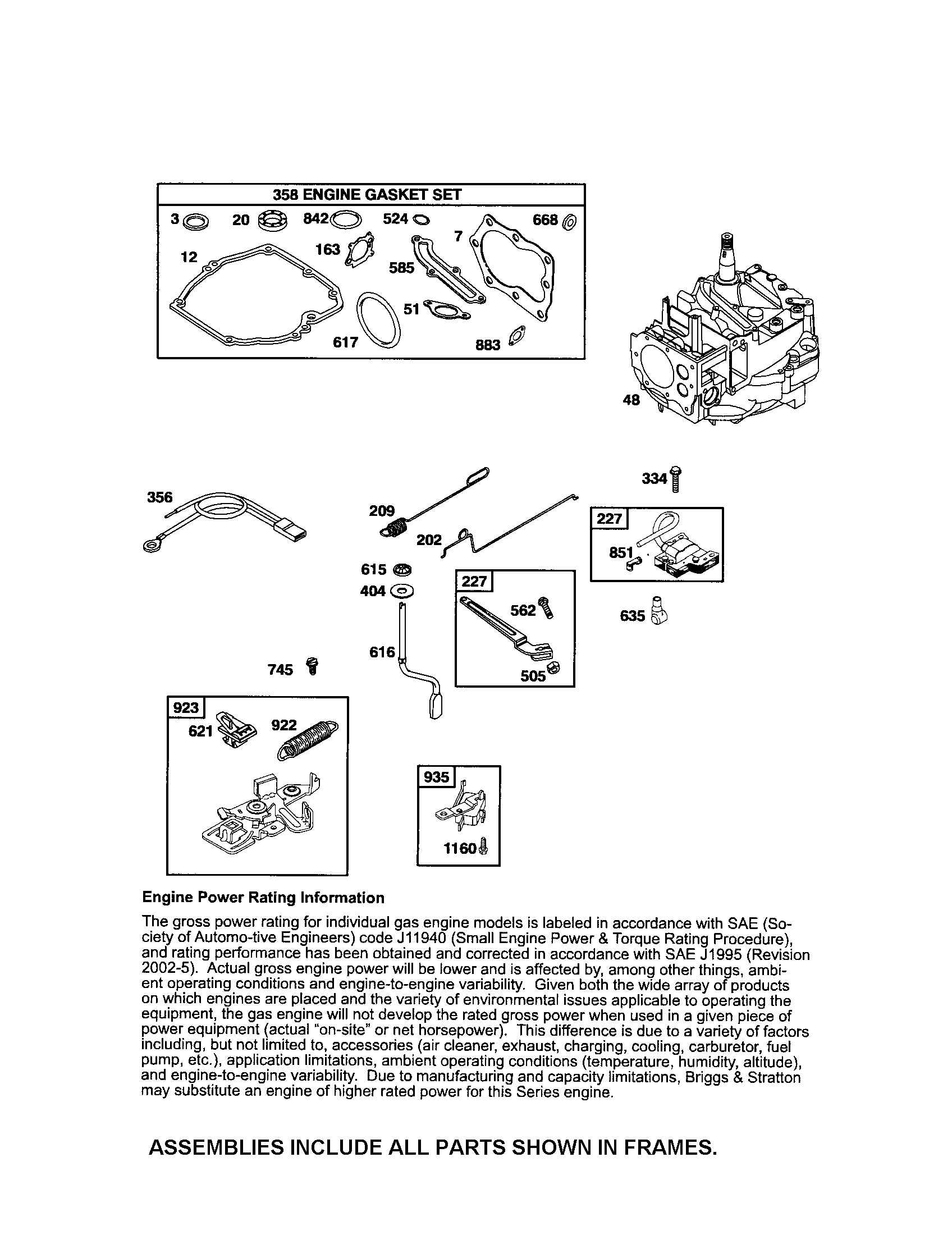 Craftsman 917371950 short block/brake diagram