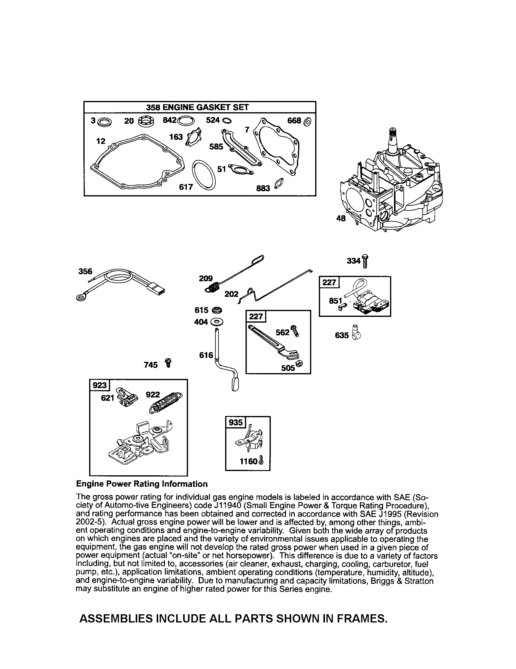 Craftsman 917371840 short block/brake diagram
