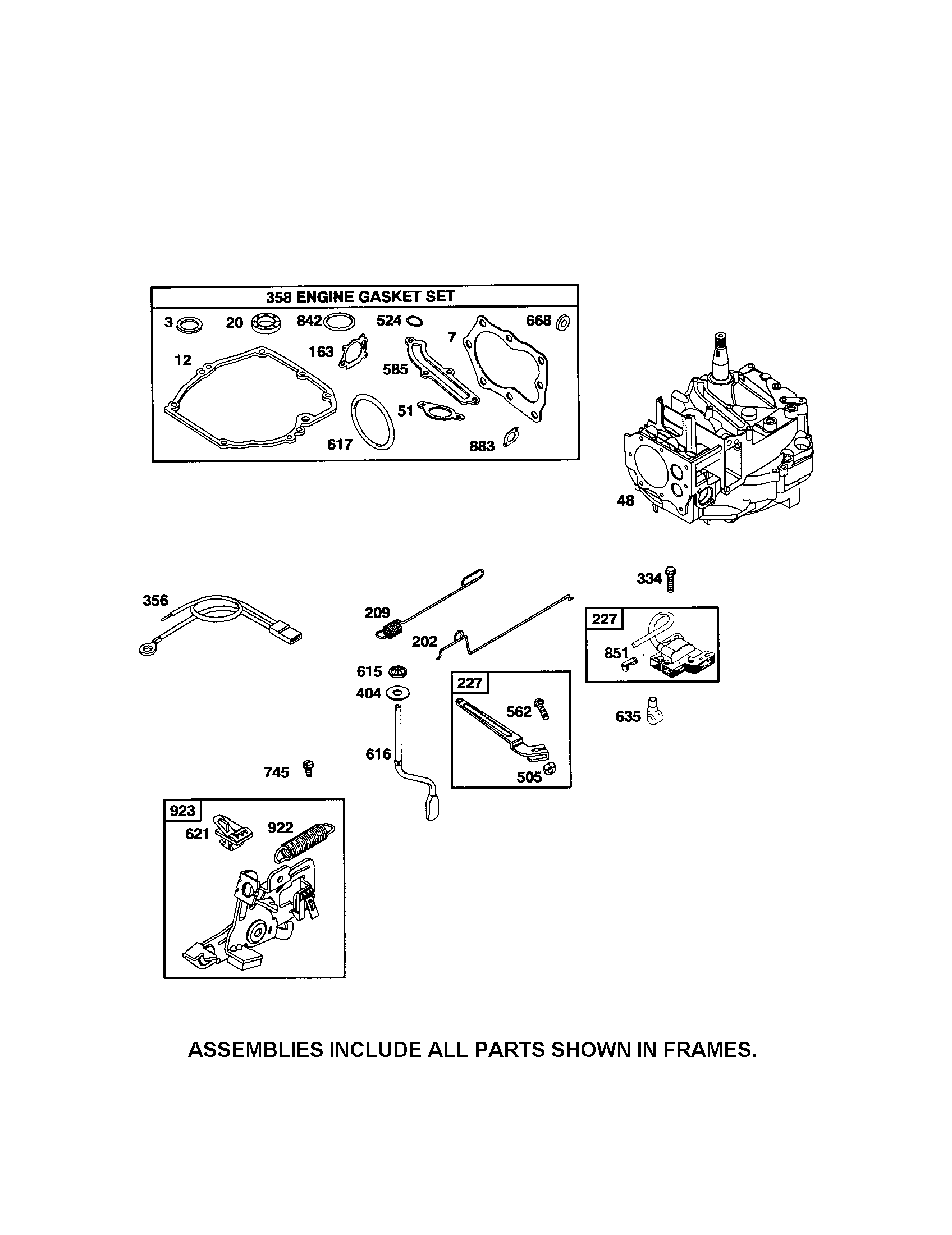 Craftsman 917375630 short block/brake diagram