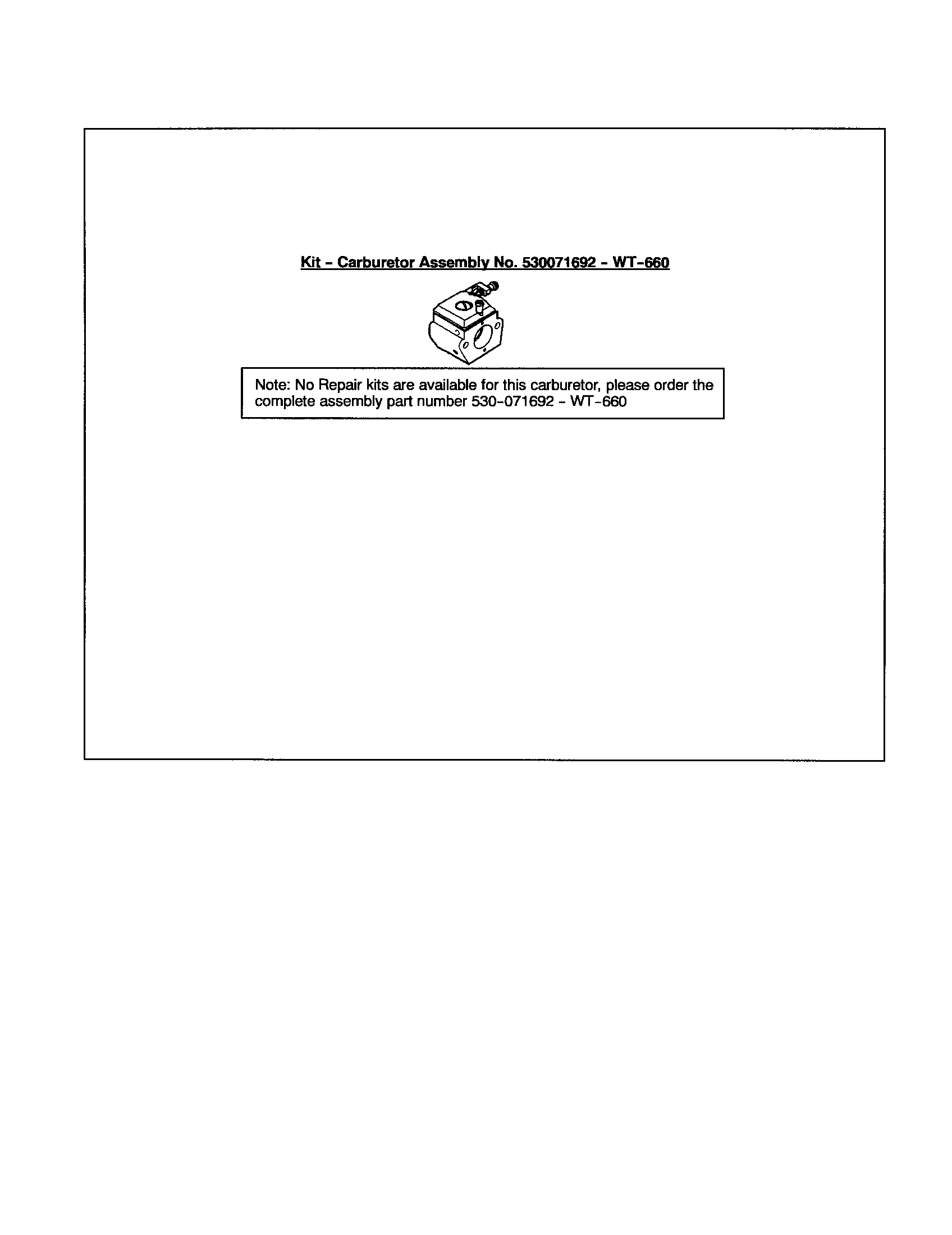Husqvarna 141LE carburetor #570071692 - wt-660 diagram