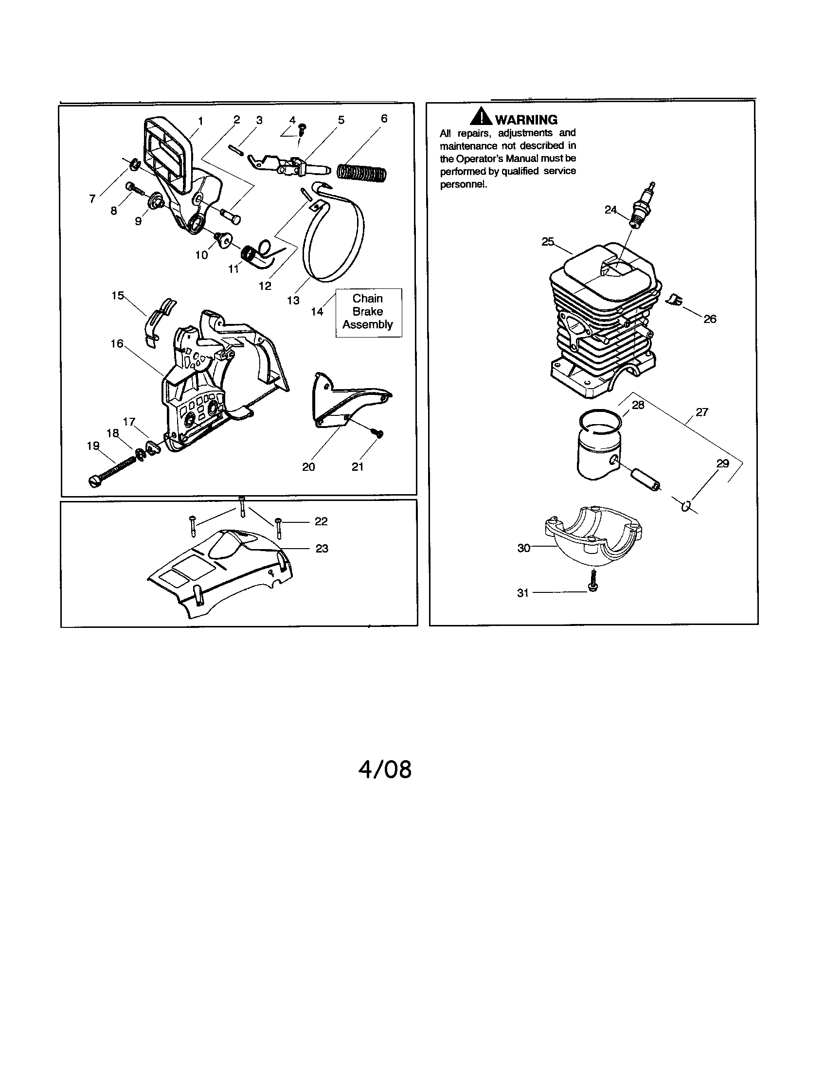 Husqvarna 137 cylinder/shield diagram