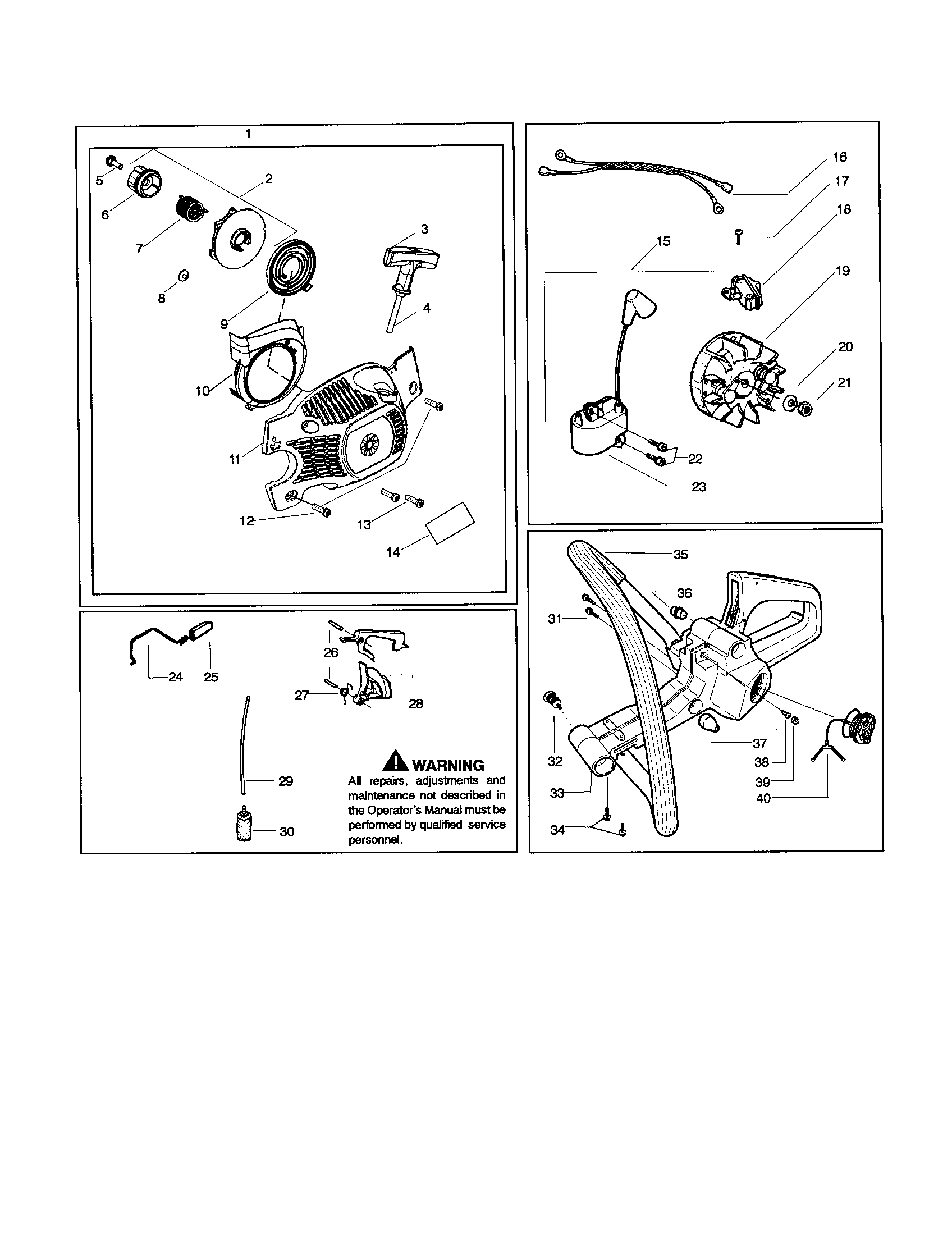 Husqvarna 137 fan housing/eps ignition diagram