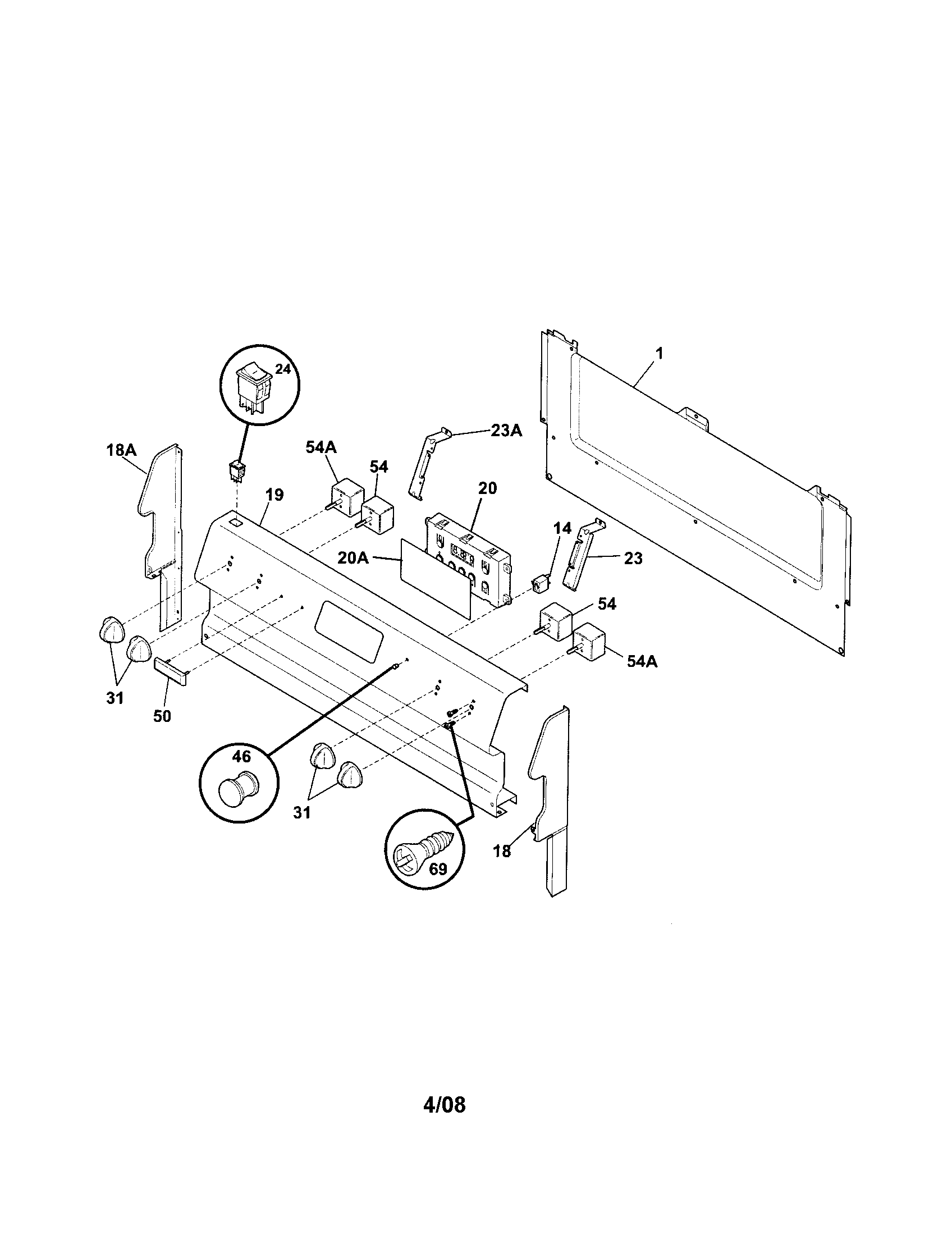 Frigidaire MFF312BSF backguard diagram