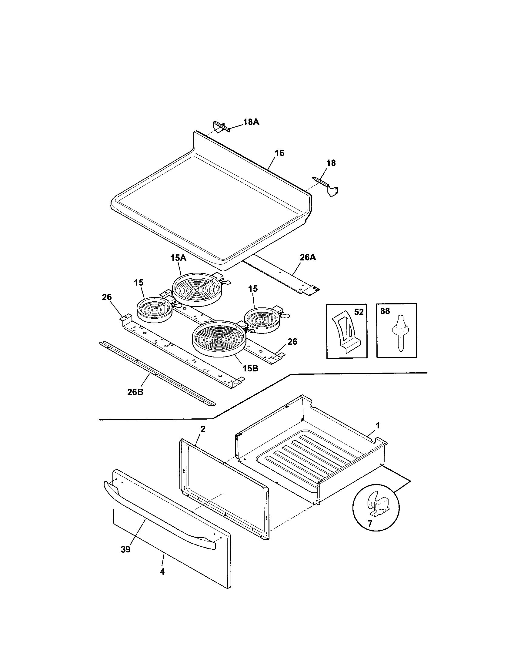 Kenmore 79095413201 top/drawer diagram