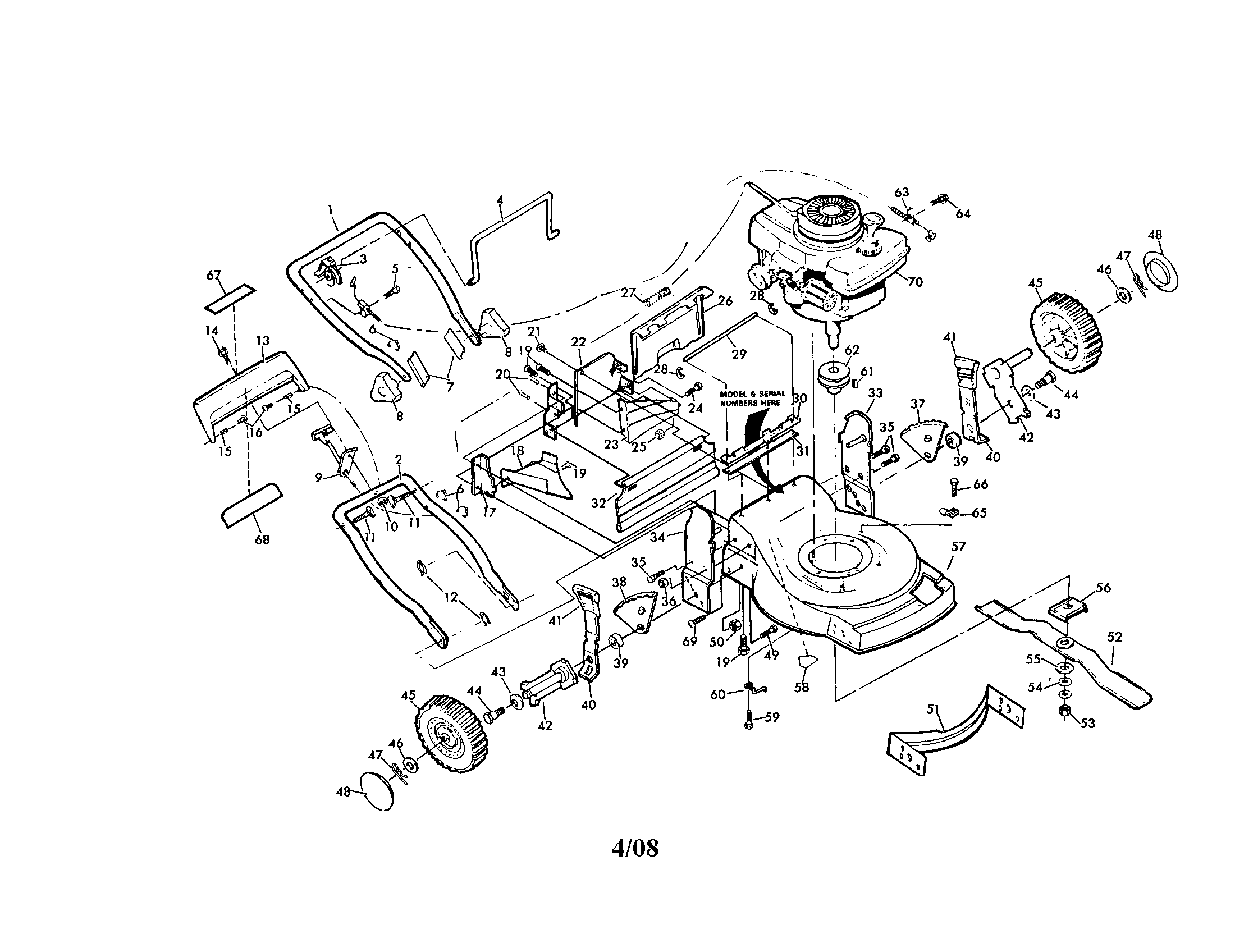 Craftsman 917372270 handle/engine/housing diagram