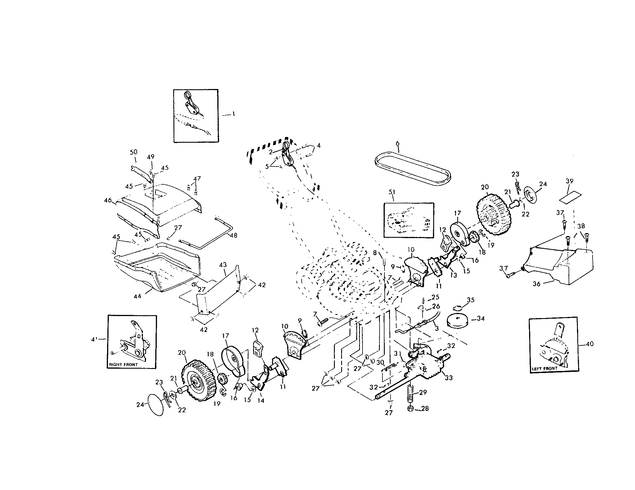 Craftsman 917372270 drive control/gear case/wheels diagram