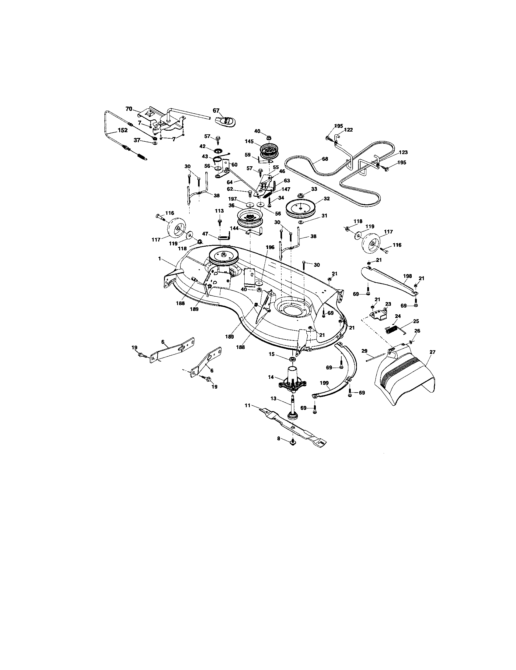 Craftsman 917287132 mower deck diagram