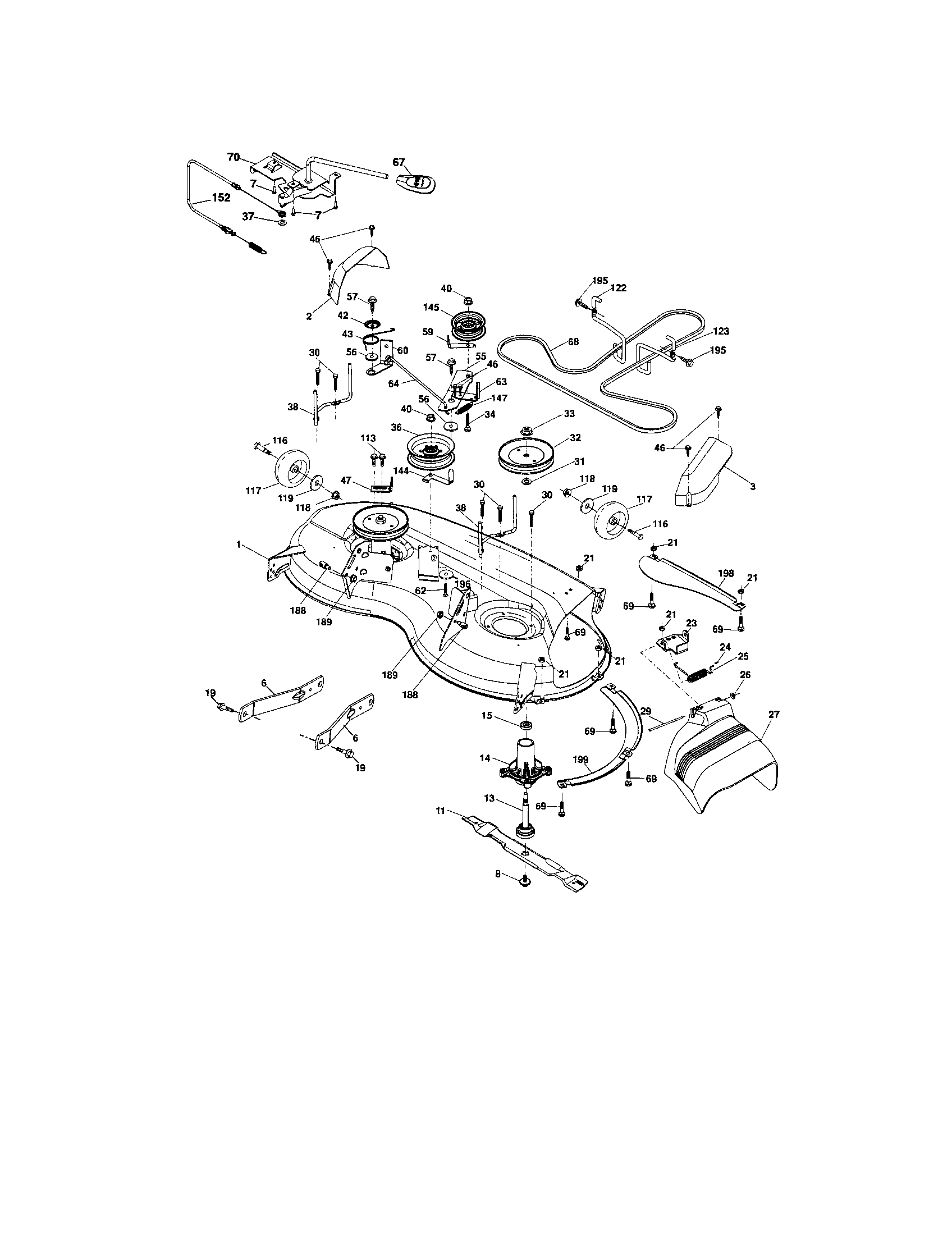 Craftsman 917287140 mower deck diagram