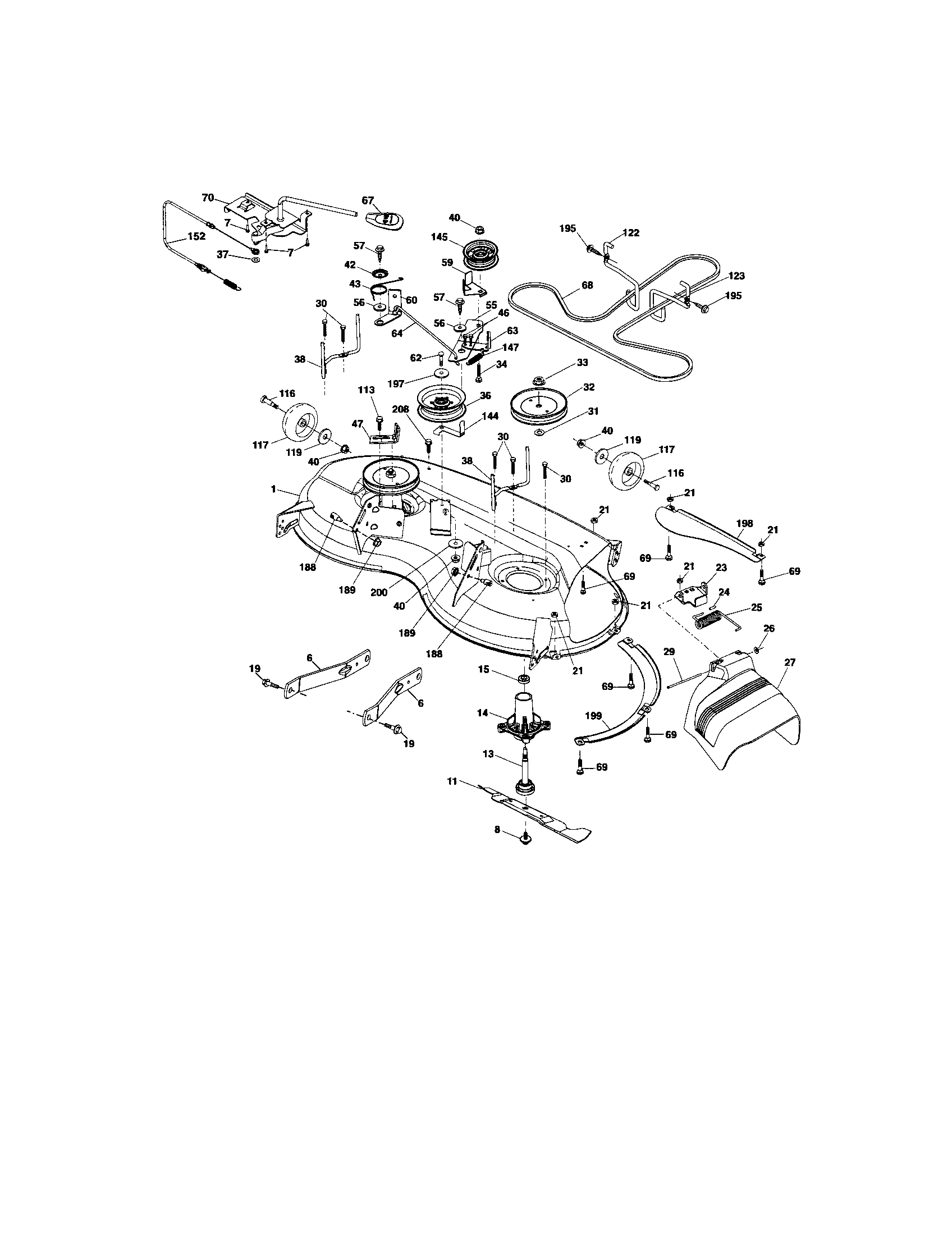 Craftsman 917287141 mower deck diagram