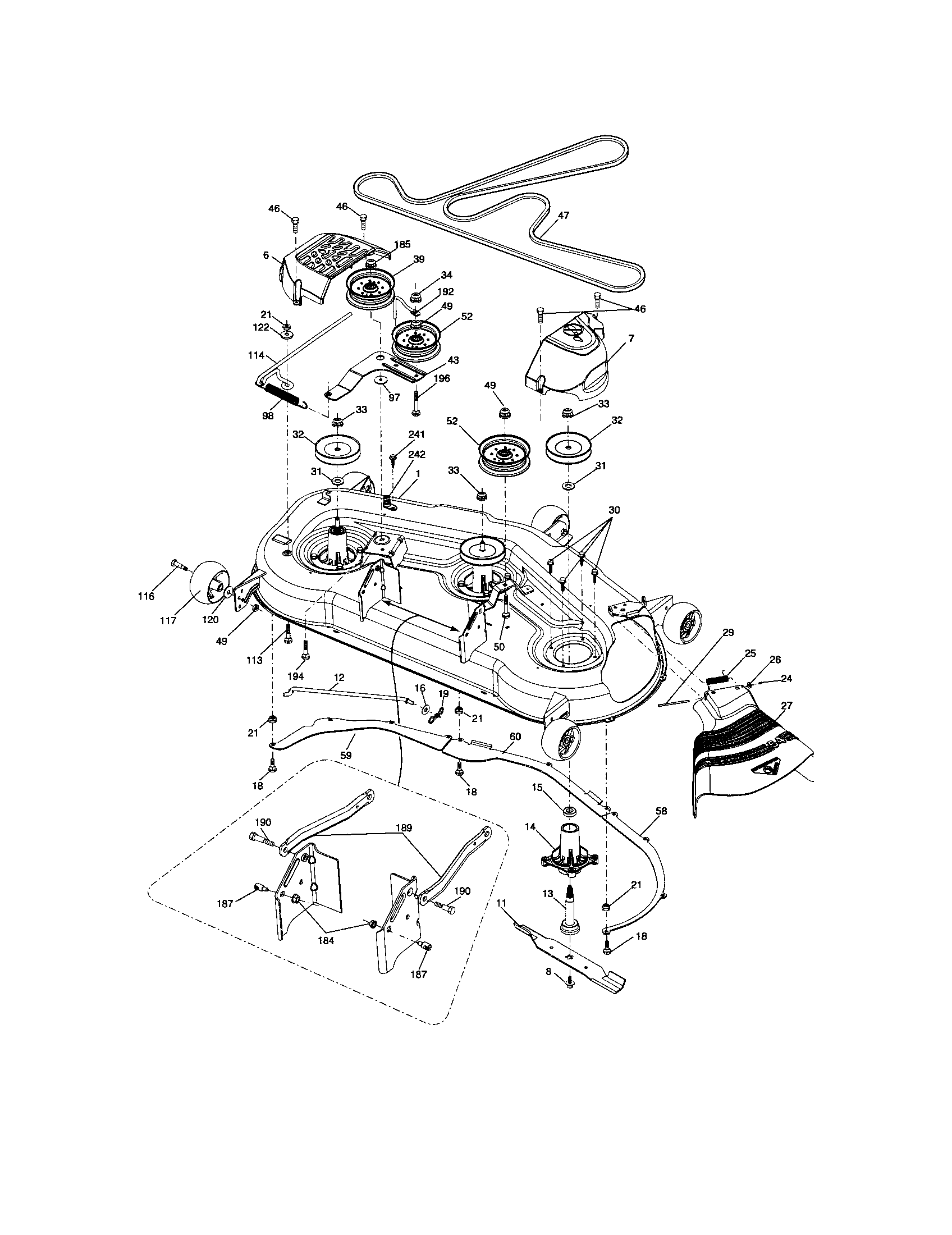 Craftsman 917288460 mower deck diagram