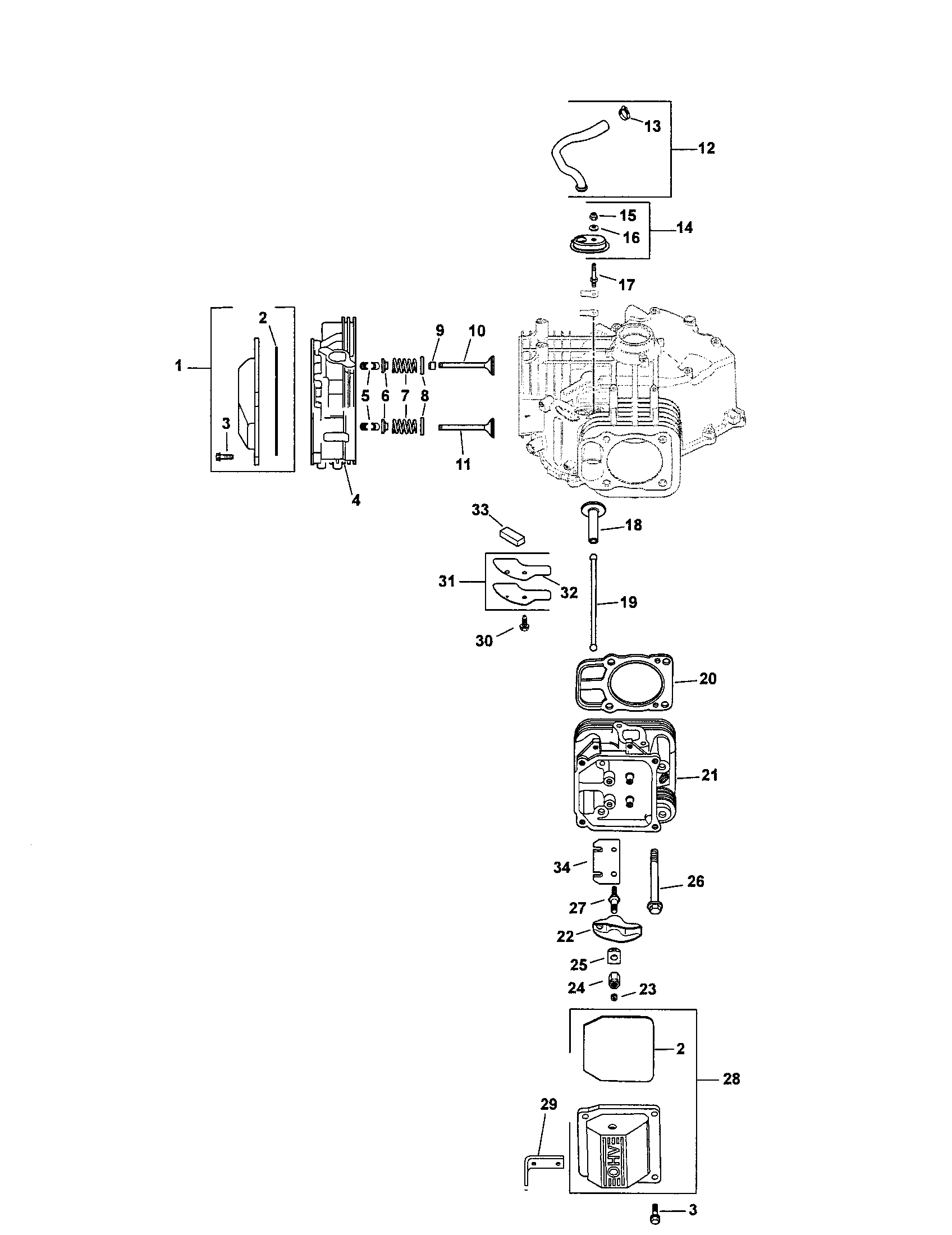 Craftsman 917288740 head/valve/breather diagram