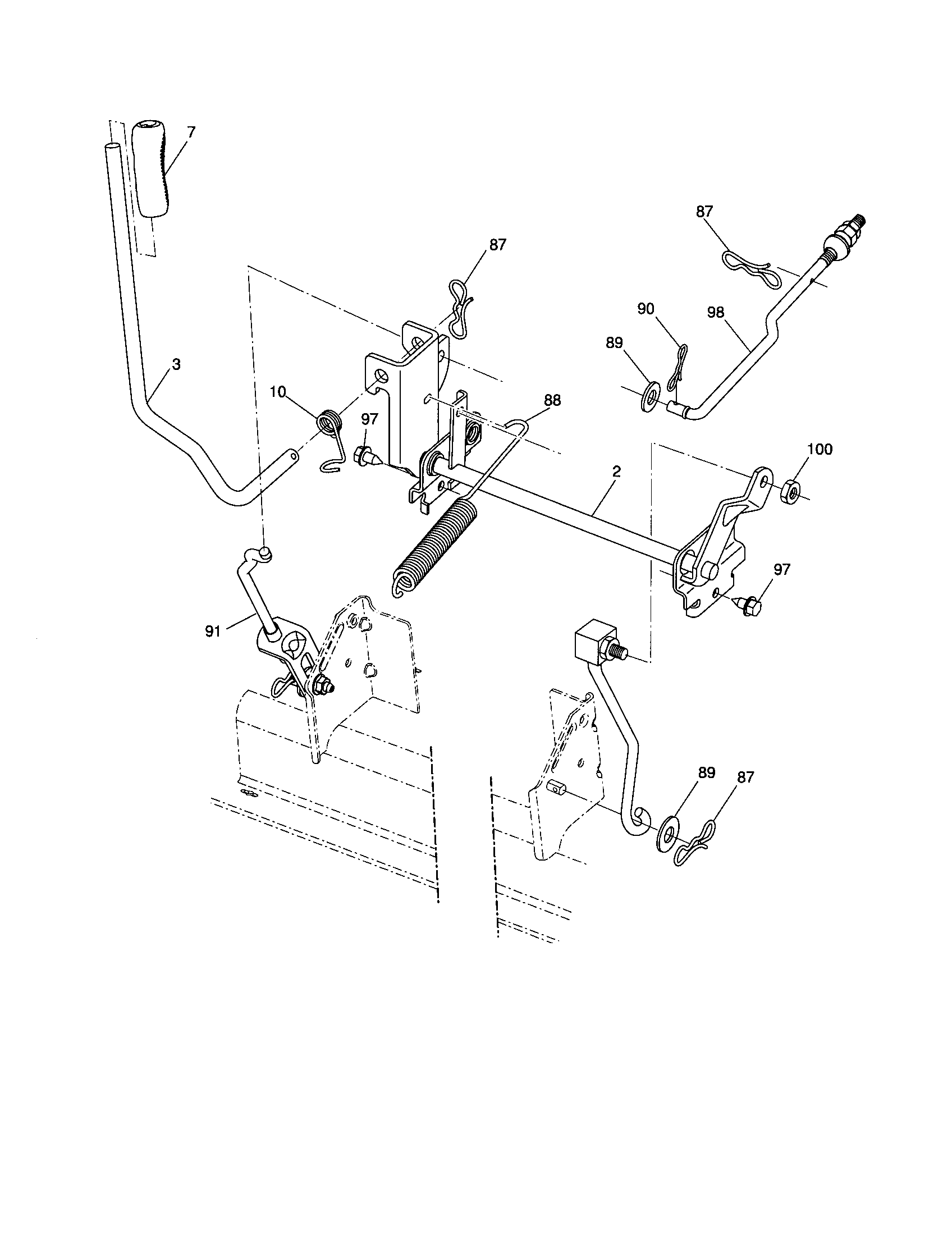Husqvarna 917287520 mower lift diagram