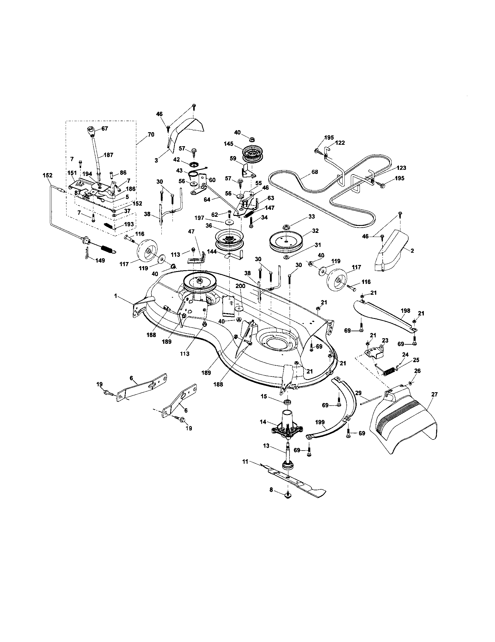 Husqvarna 917287541 mower deck diagram