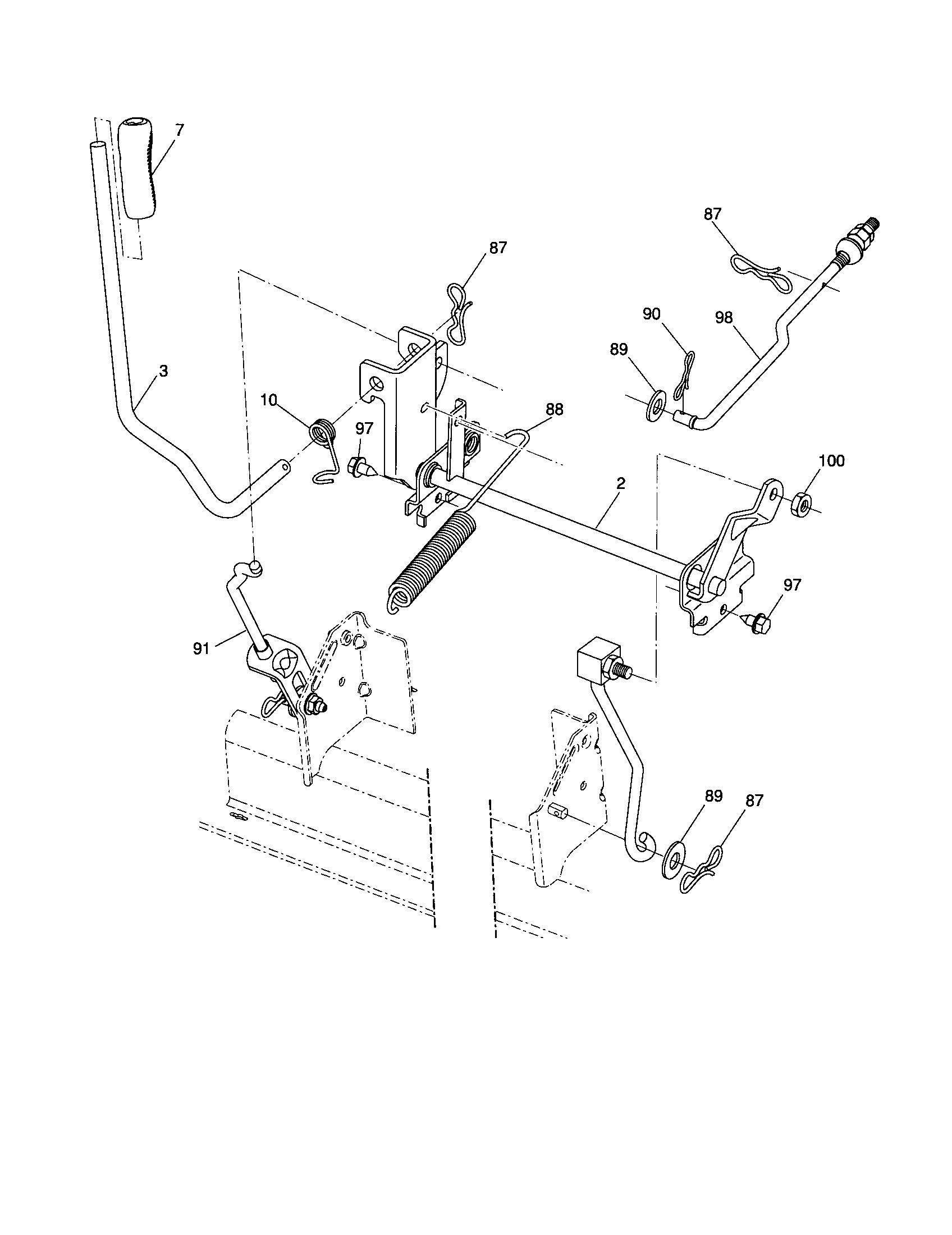 Husqvarna 917287541 mower lift diagram