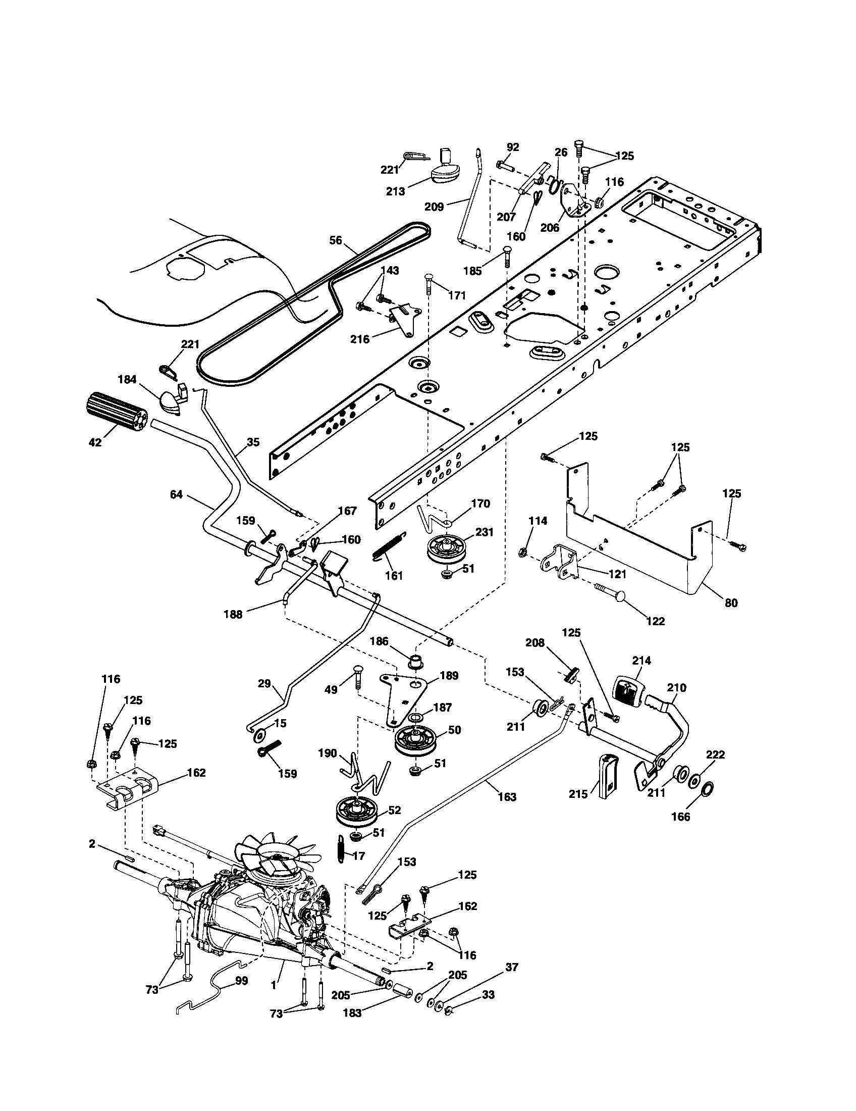 Husqvarna YTH2246-917287542 drive diagram