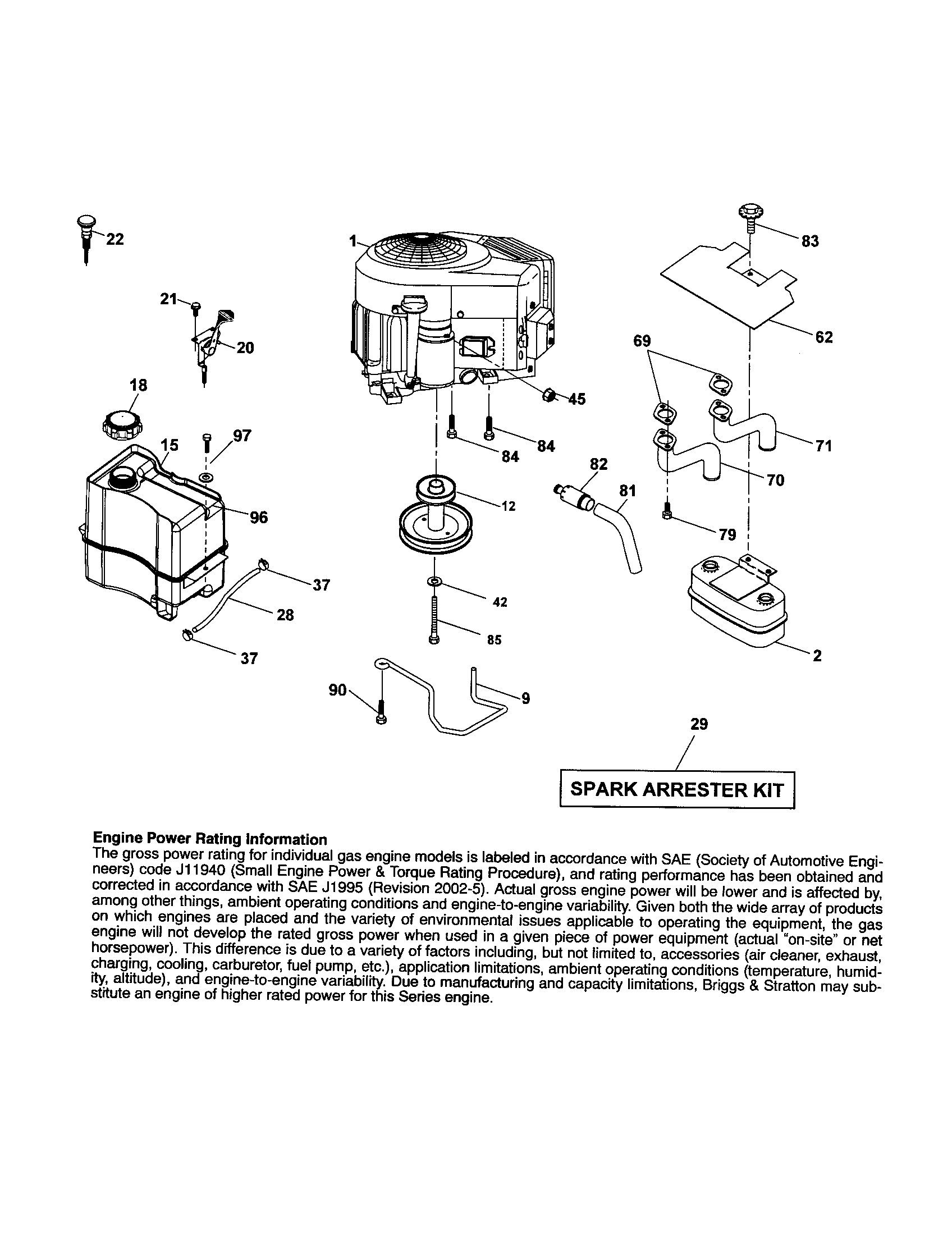 Husqvarna YTH2246-917287542 engine diagram