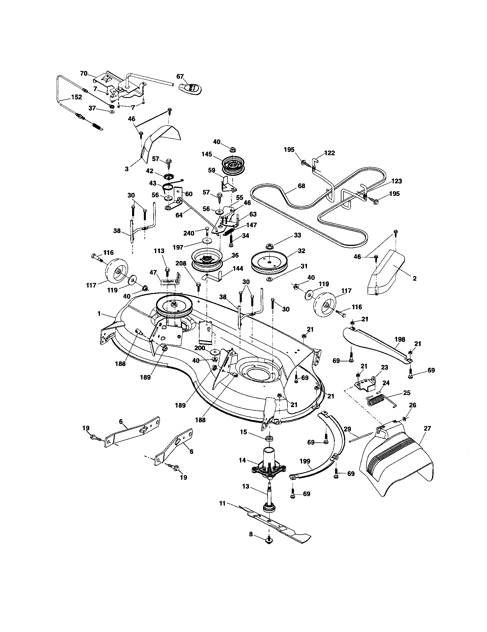 Husqvarna YTH2246-917287542 mower deck diagram