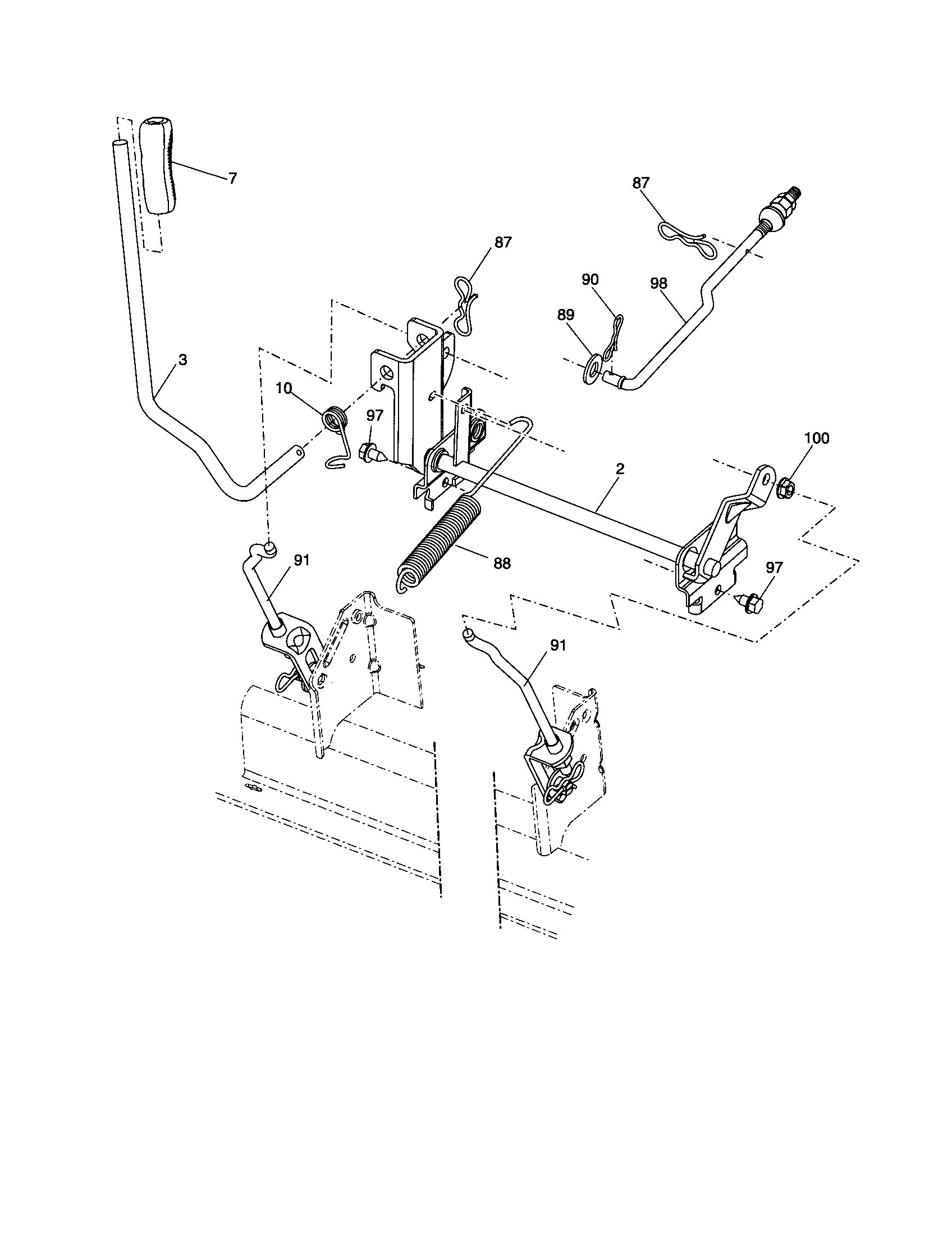 Husqvarna YTH2246-917287542 mower lift diagram