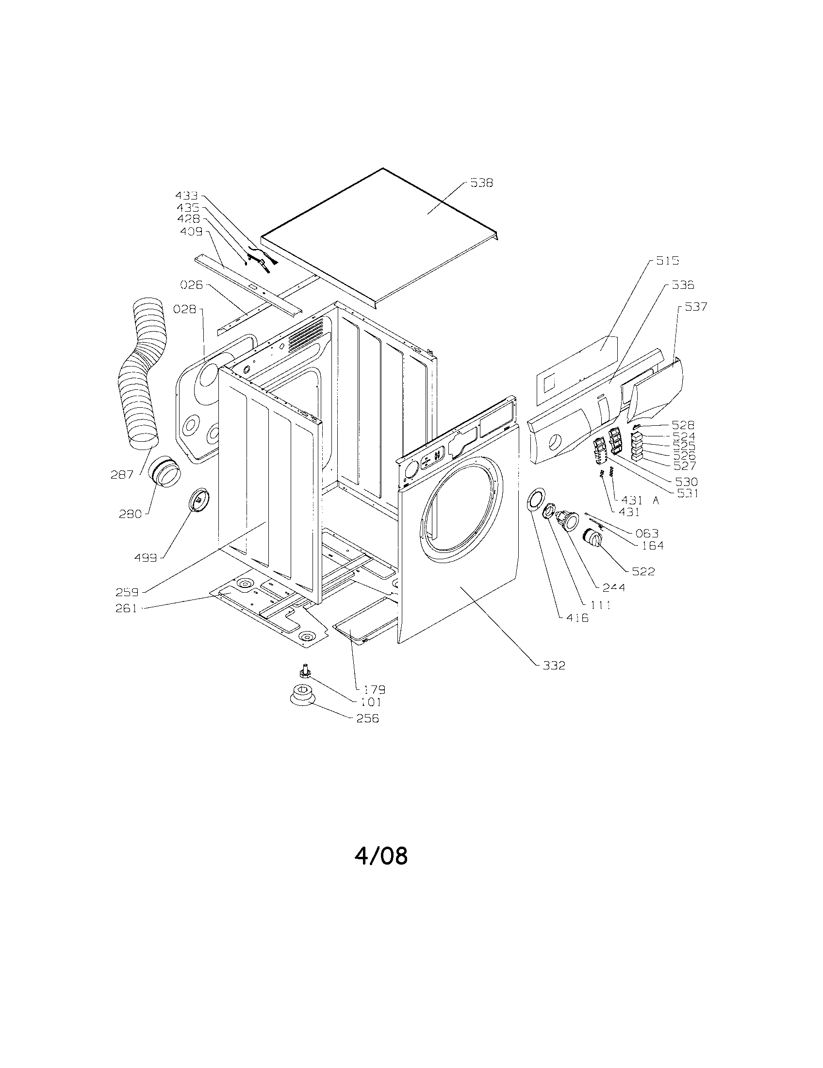 Danby SCD5505W body diagram