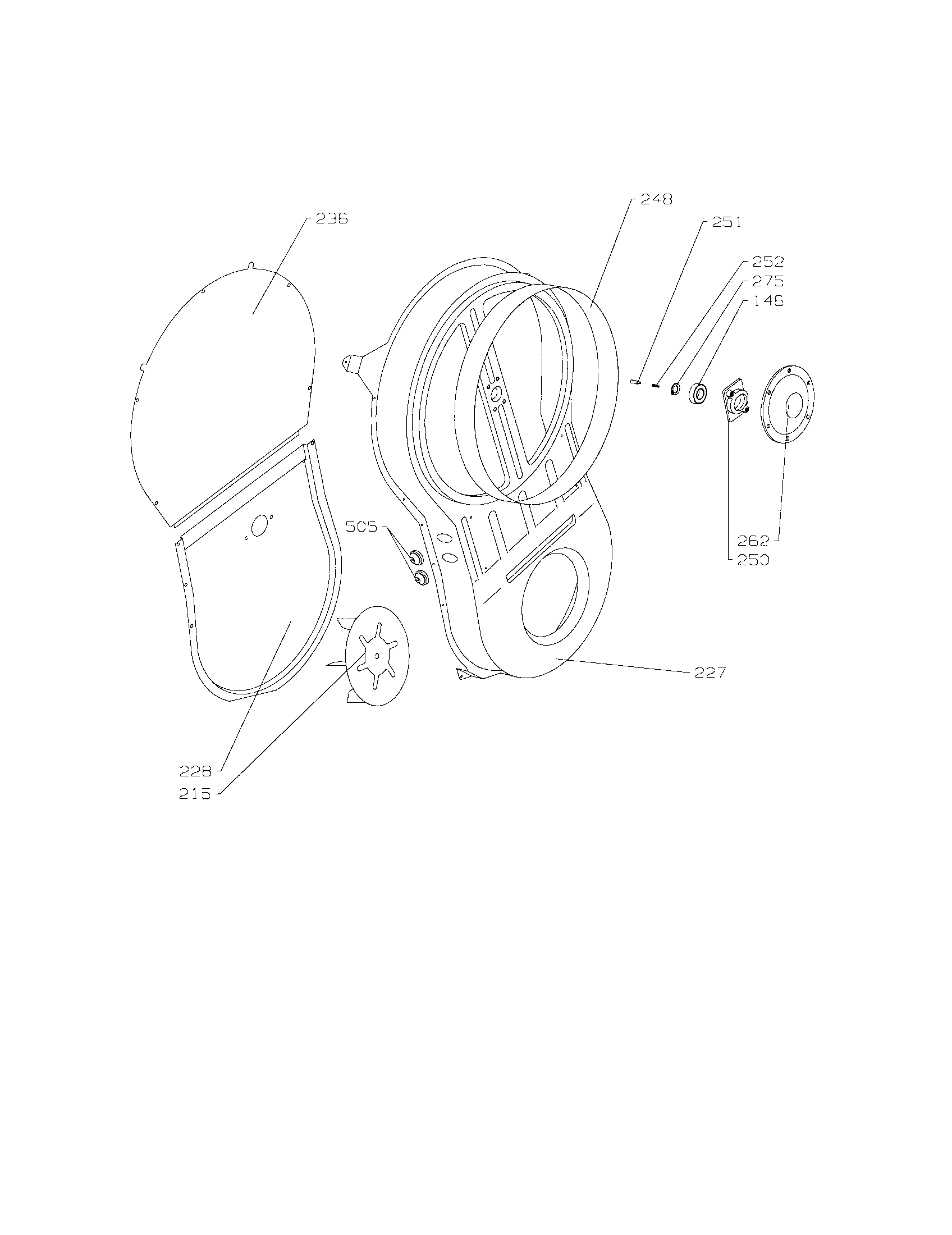 Danby SCD5505W ventilator housing/fan blade diagram