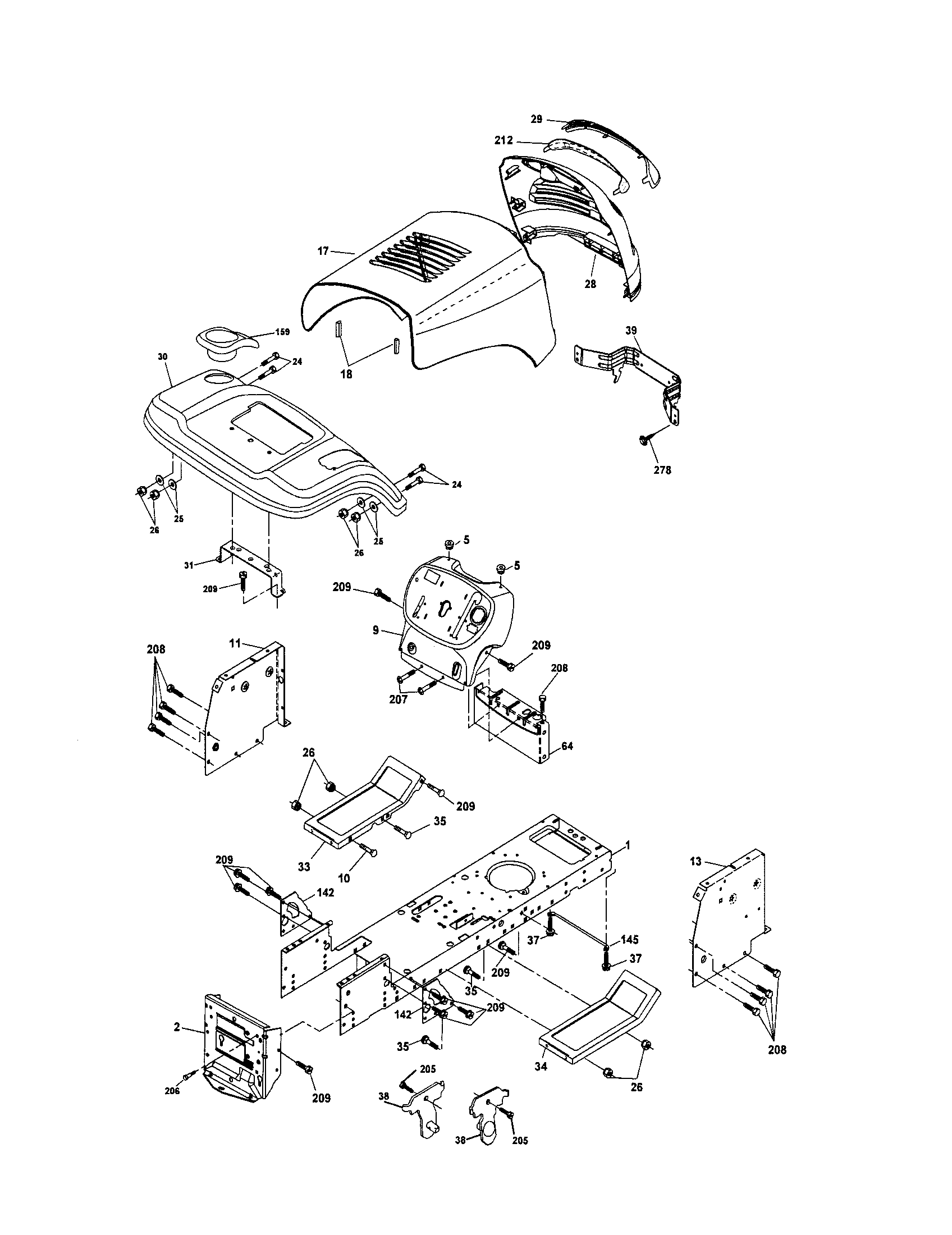Craftsman 917287054 chassis and enclosures diagram