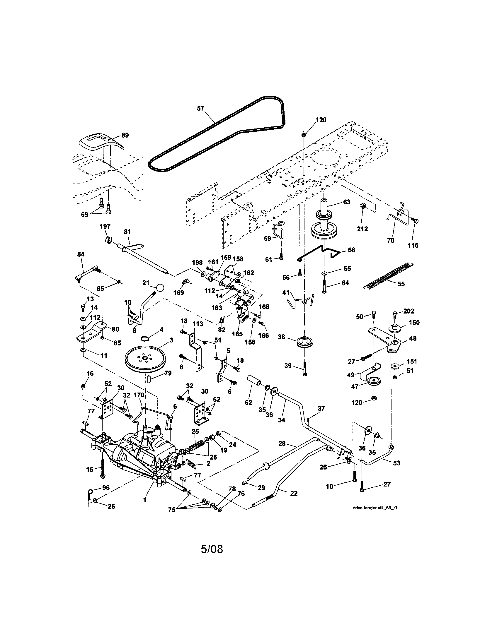 Craftsman 917287054 ground drive diagram