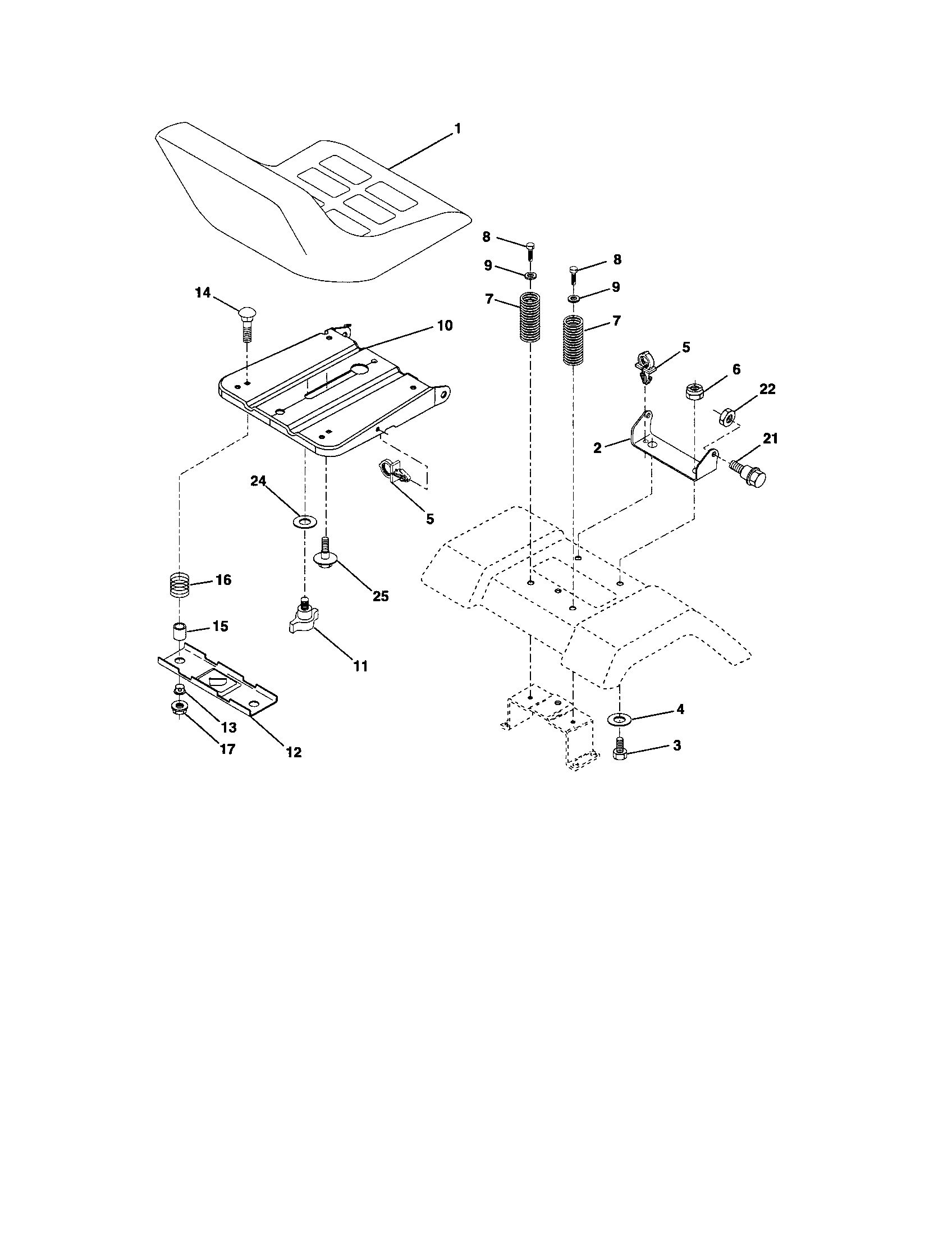 Craftsman 917287054 seat assembly diagram