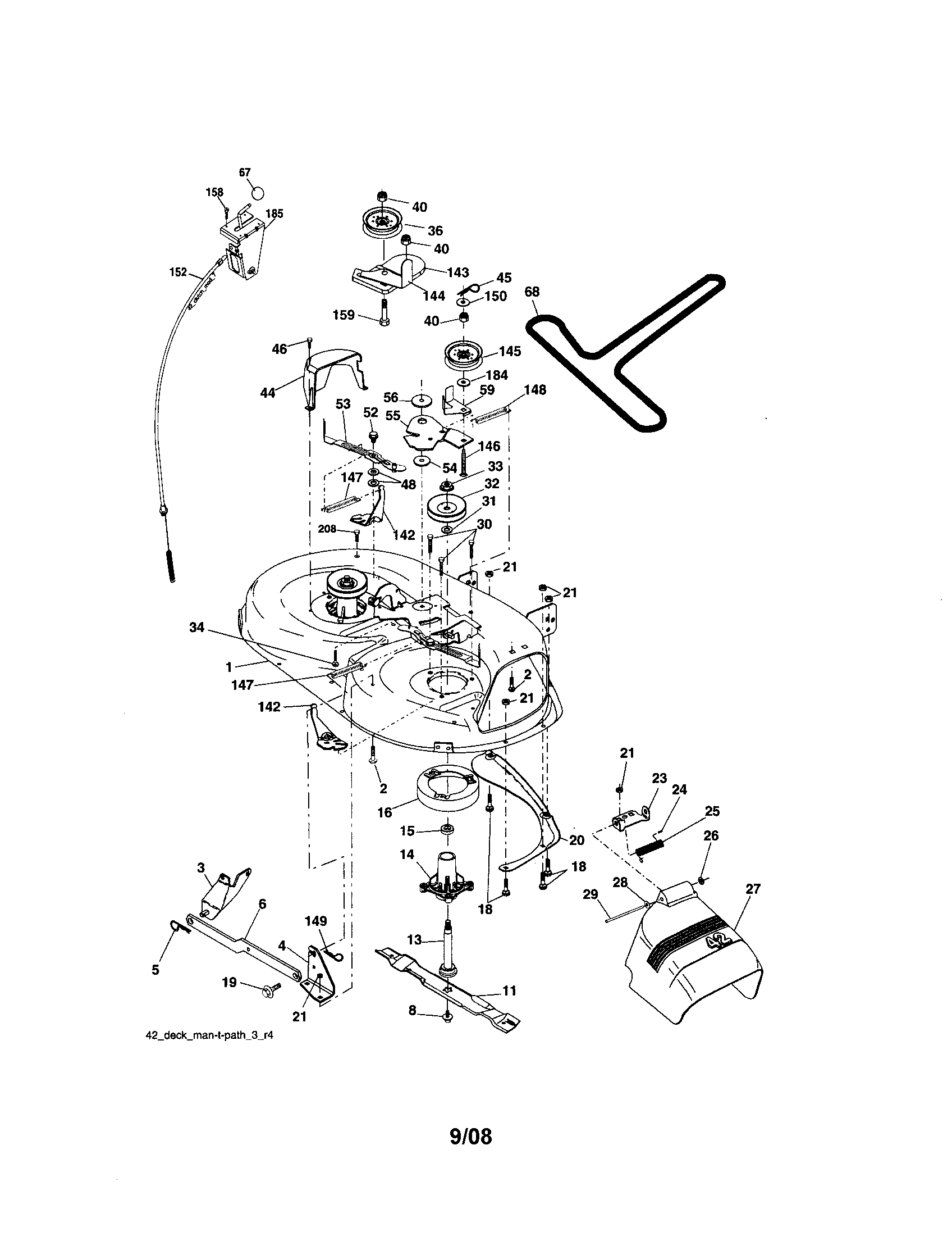 Craftsman 917287054 mower deck diagram