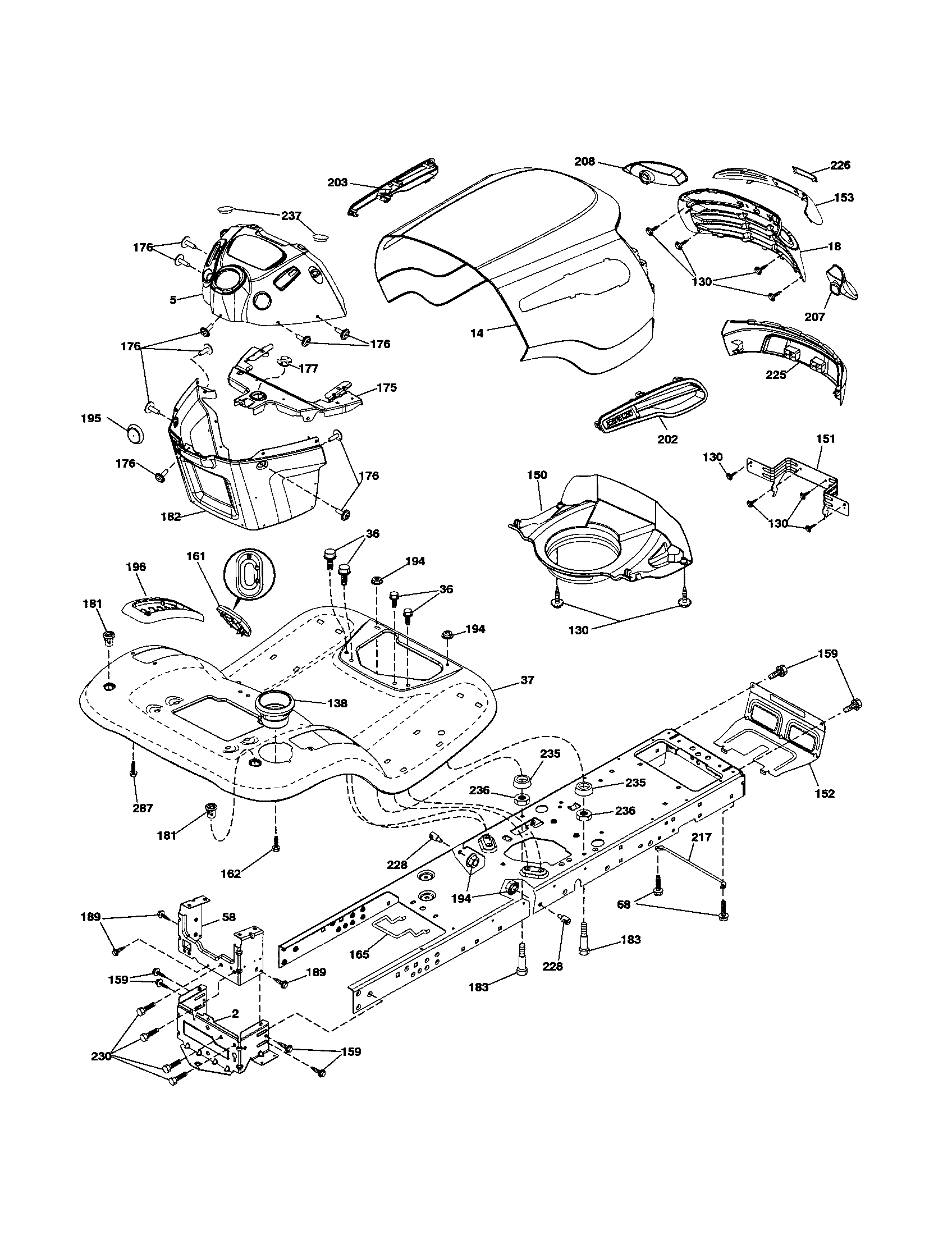 Craftsman 917253230 chassis and enclosures diagram