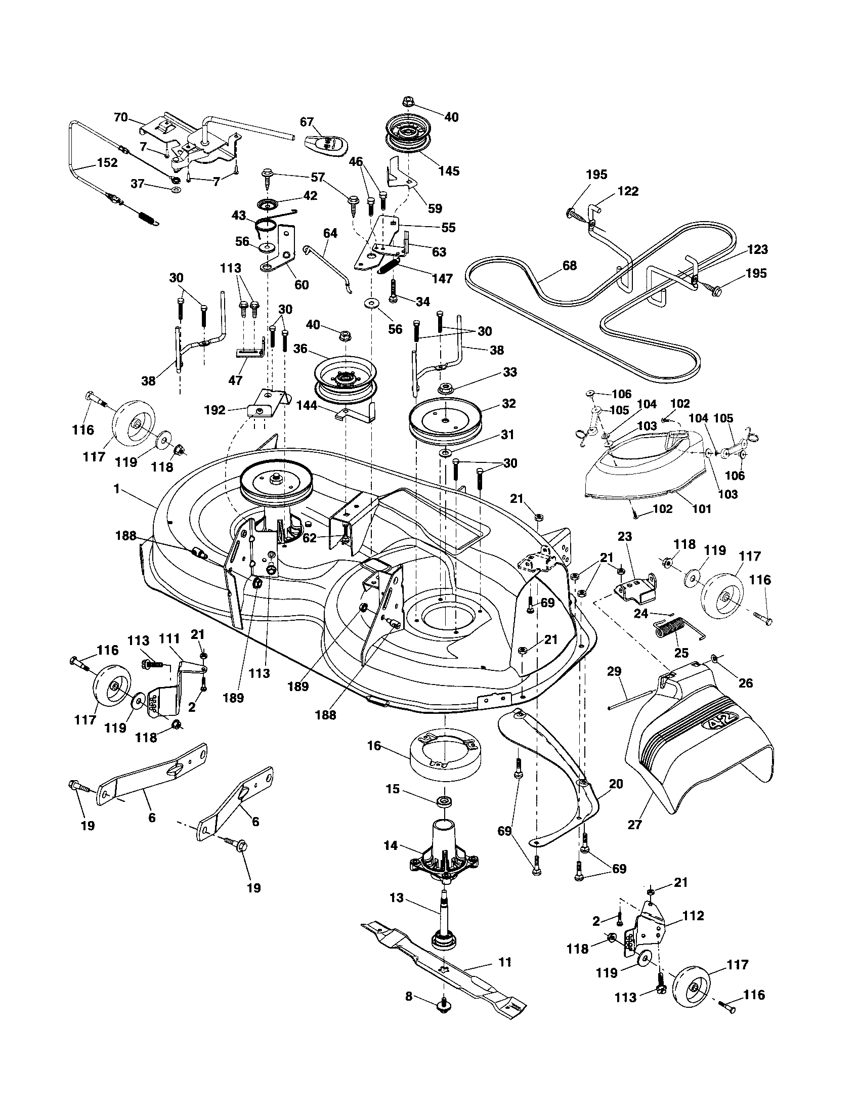 Craftsman 917253230 mower deck diagram