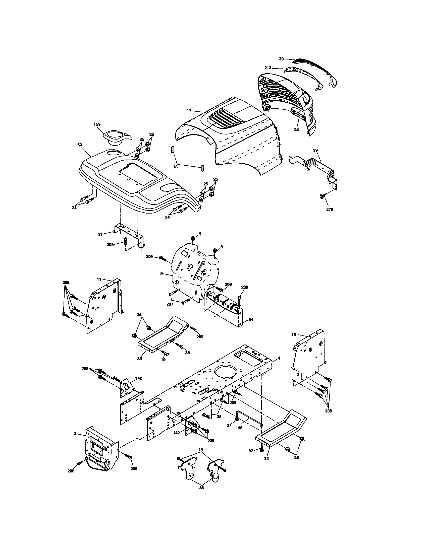 Craftsman 917288080 chassis and enclosures diagram
