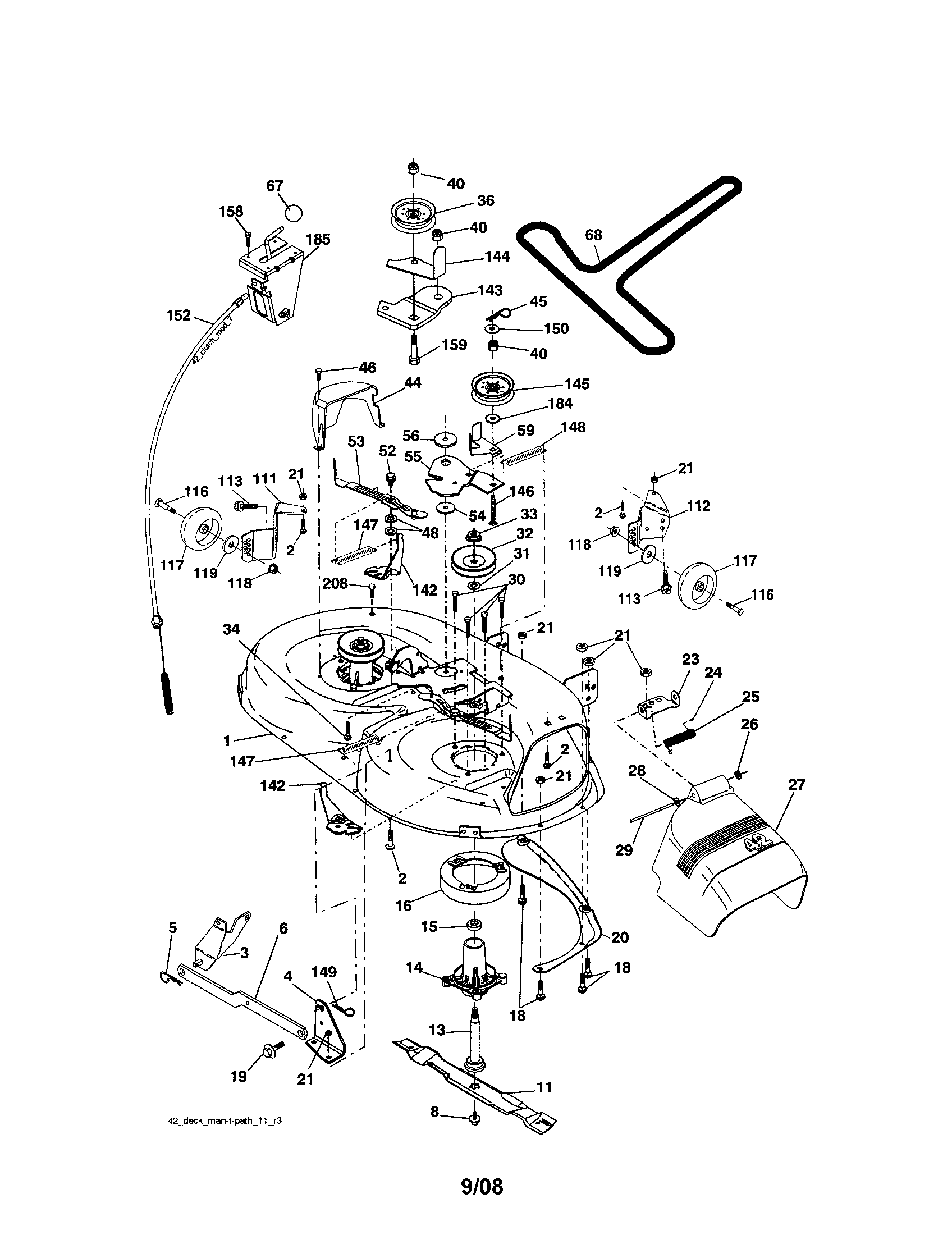 Craftsman 917288080 mower deck diagram