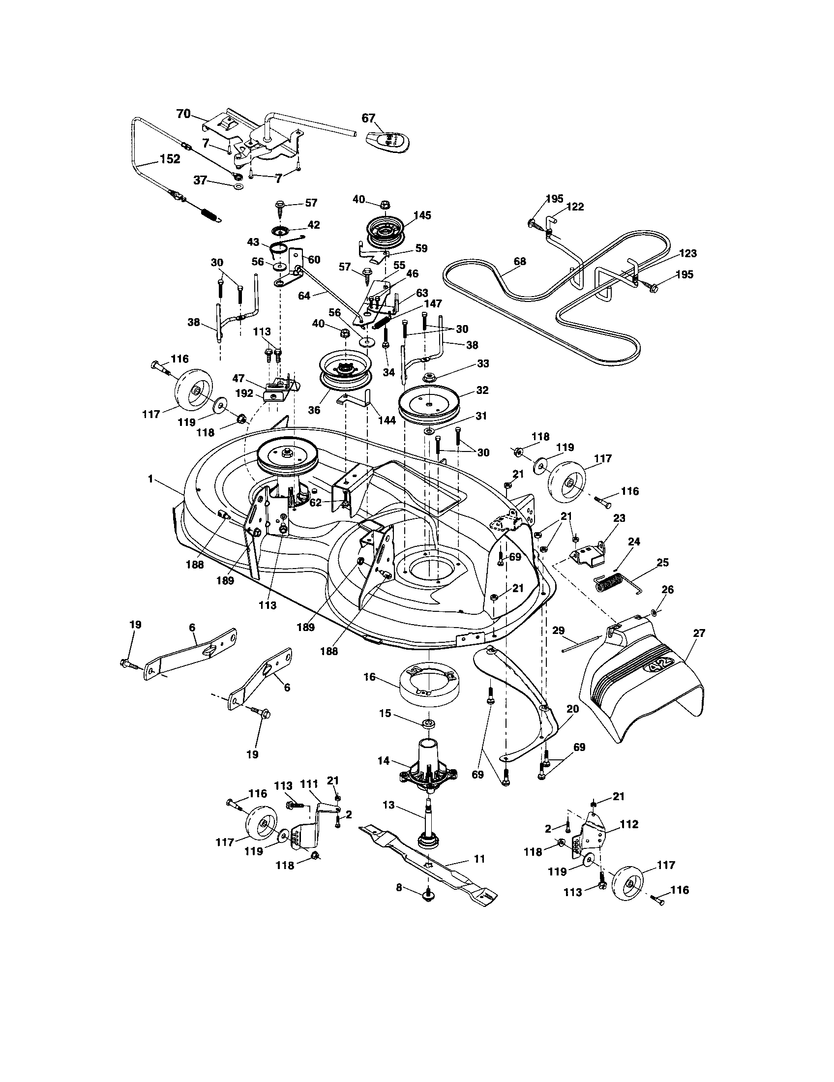 Craftsman 917288331 mower deck diagram