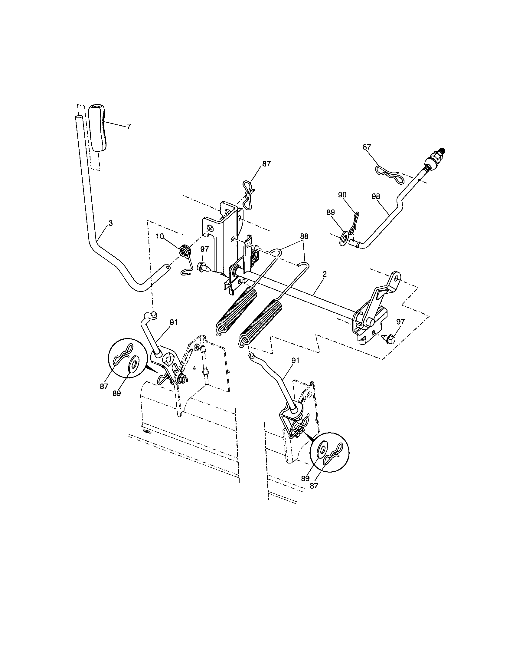 Craftsman 917257491 mower lift diagram