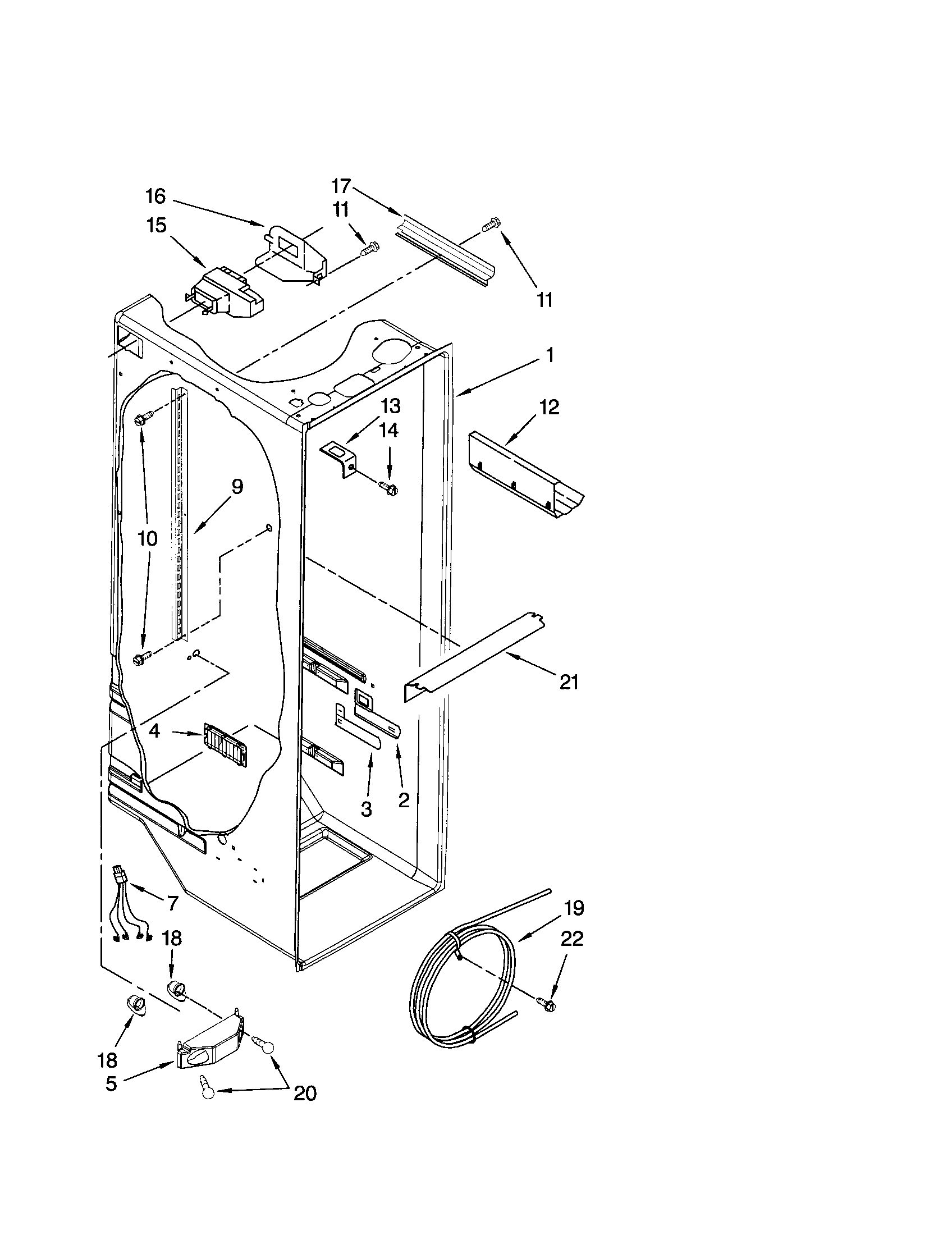 Kenmore 10656869601 refrigerator liner diagram