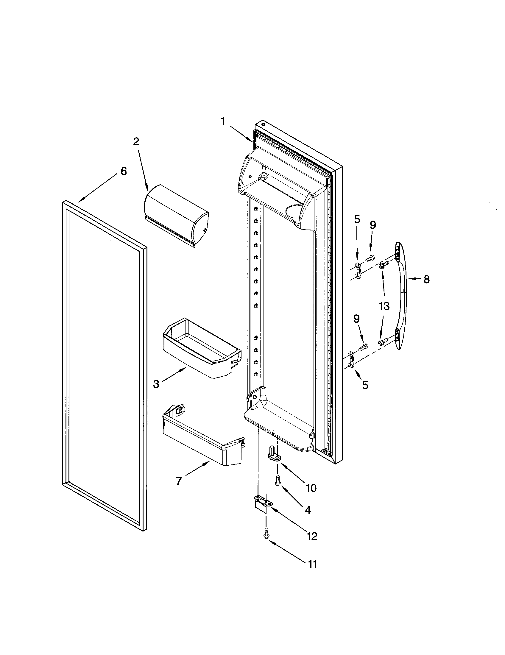 Kenmore 10656869601 refrigerator door diagram