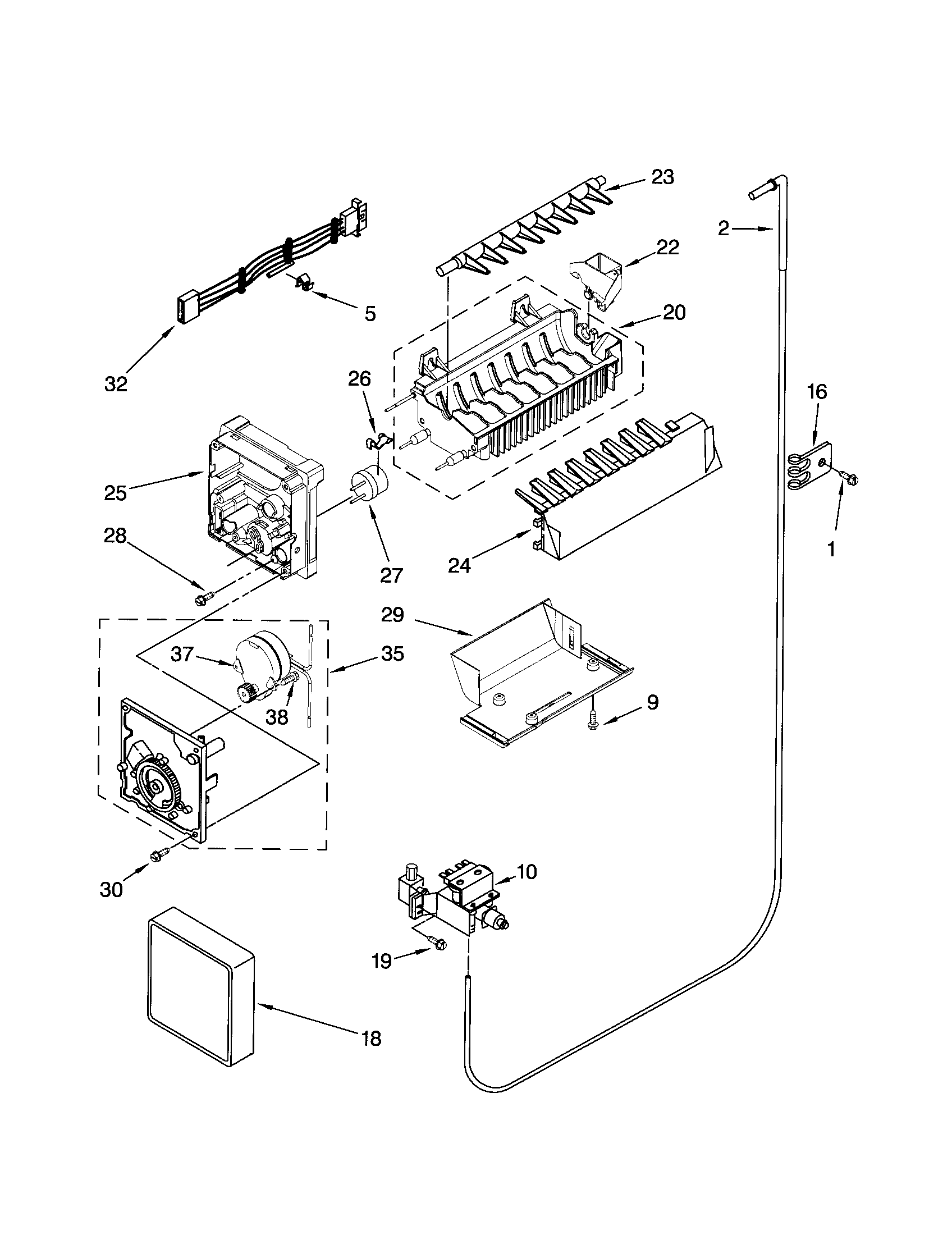 Kenmore 10656869601 icemaker diagram