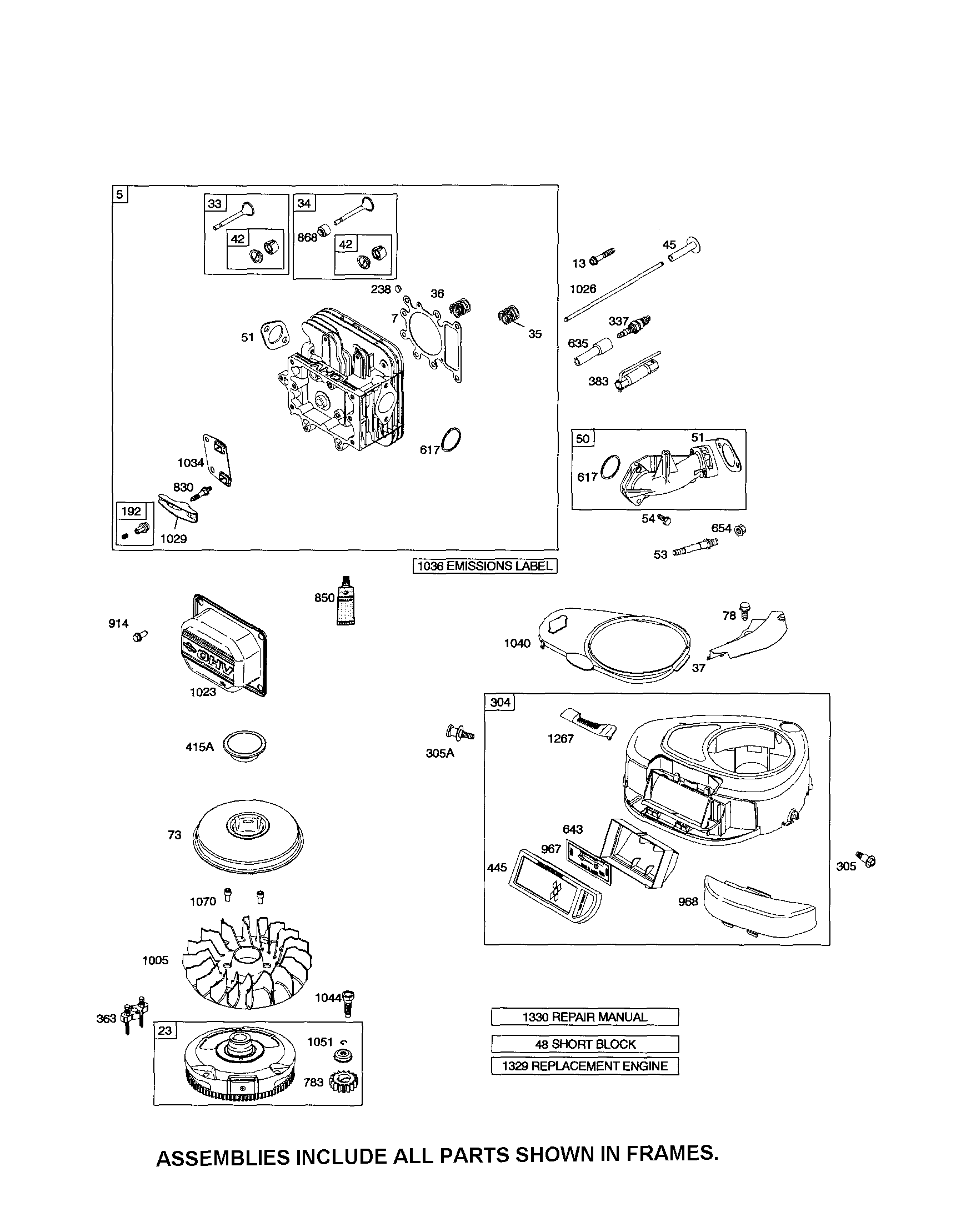 Craftsman 917253751 head-cylinder/blower housing diagram