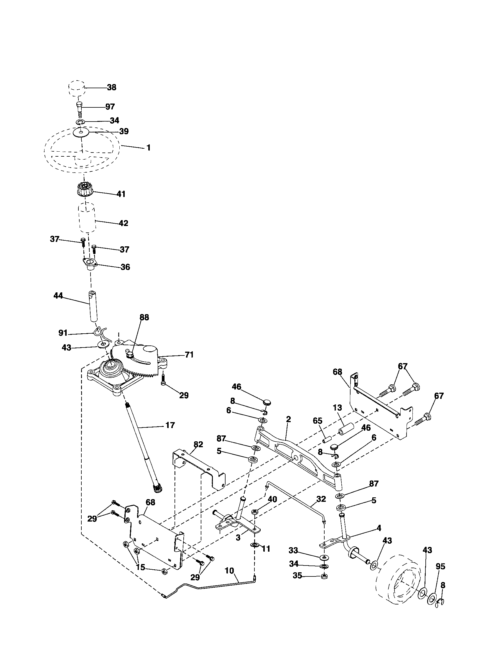 Craftsman 917256970 steering diagram