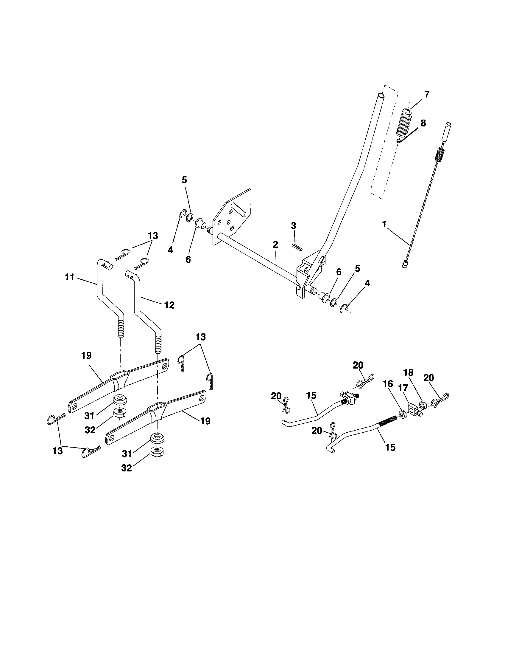 Craftsman 917256970 mower lift diagram